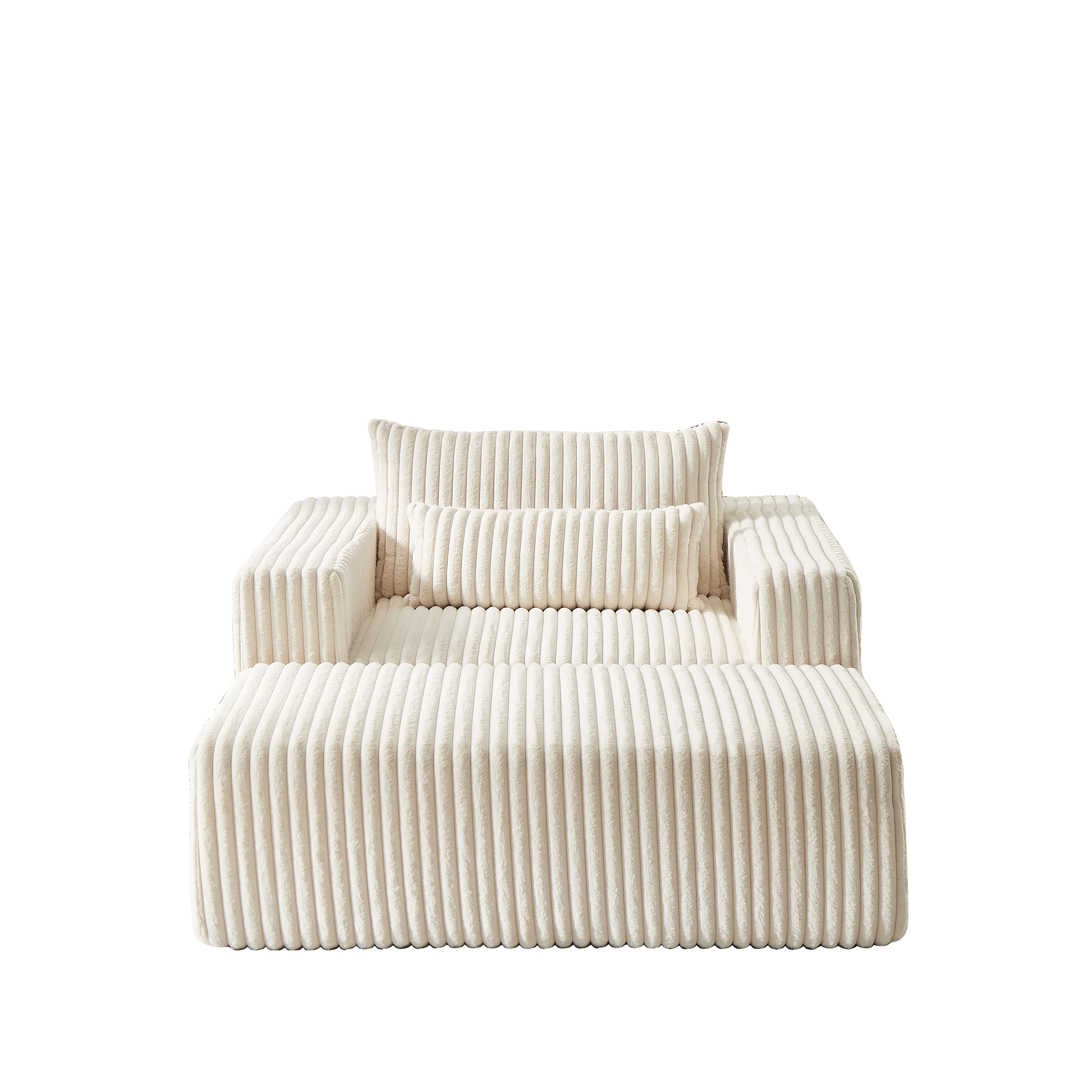75-Inch Corduroy Sofa Lounge Chair with Removable Footrest - Image 11