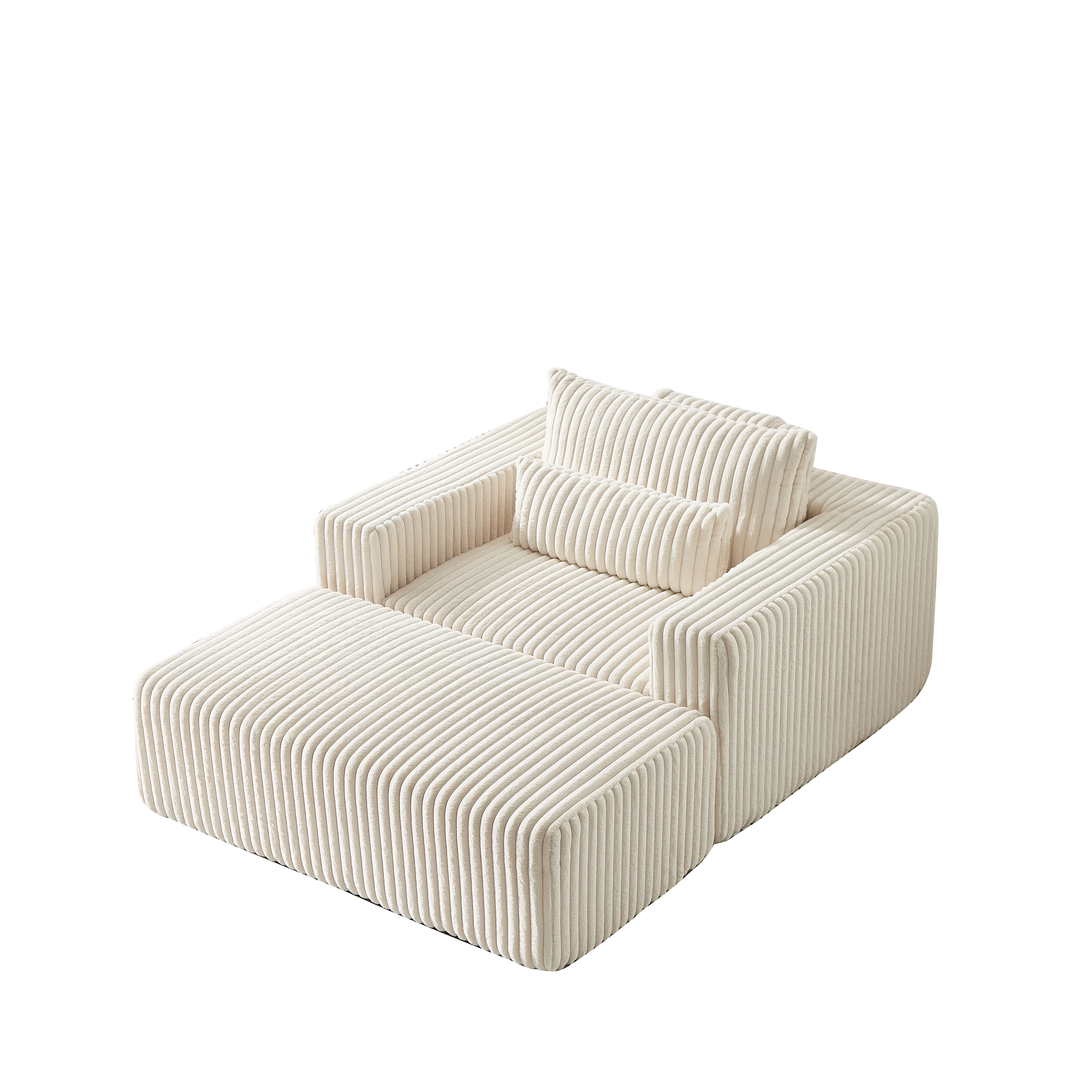 75-Inch Corduroy Sofa Lounge Chair with Removable Footrest - Image 5