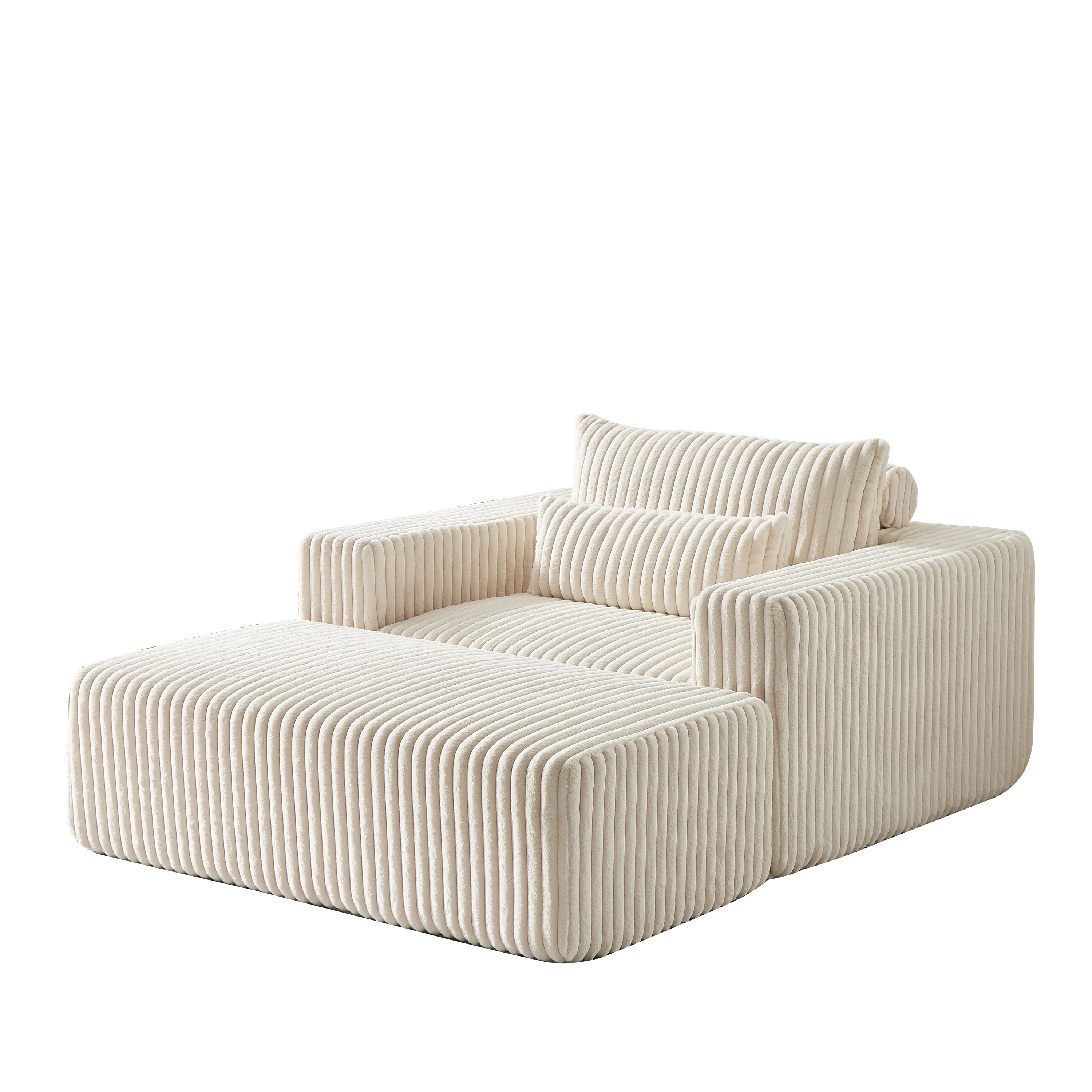 75-Inch Corduroy Sofa Lounge Chair with Removable Footrest - Image 6