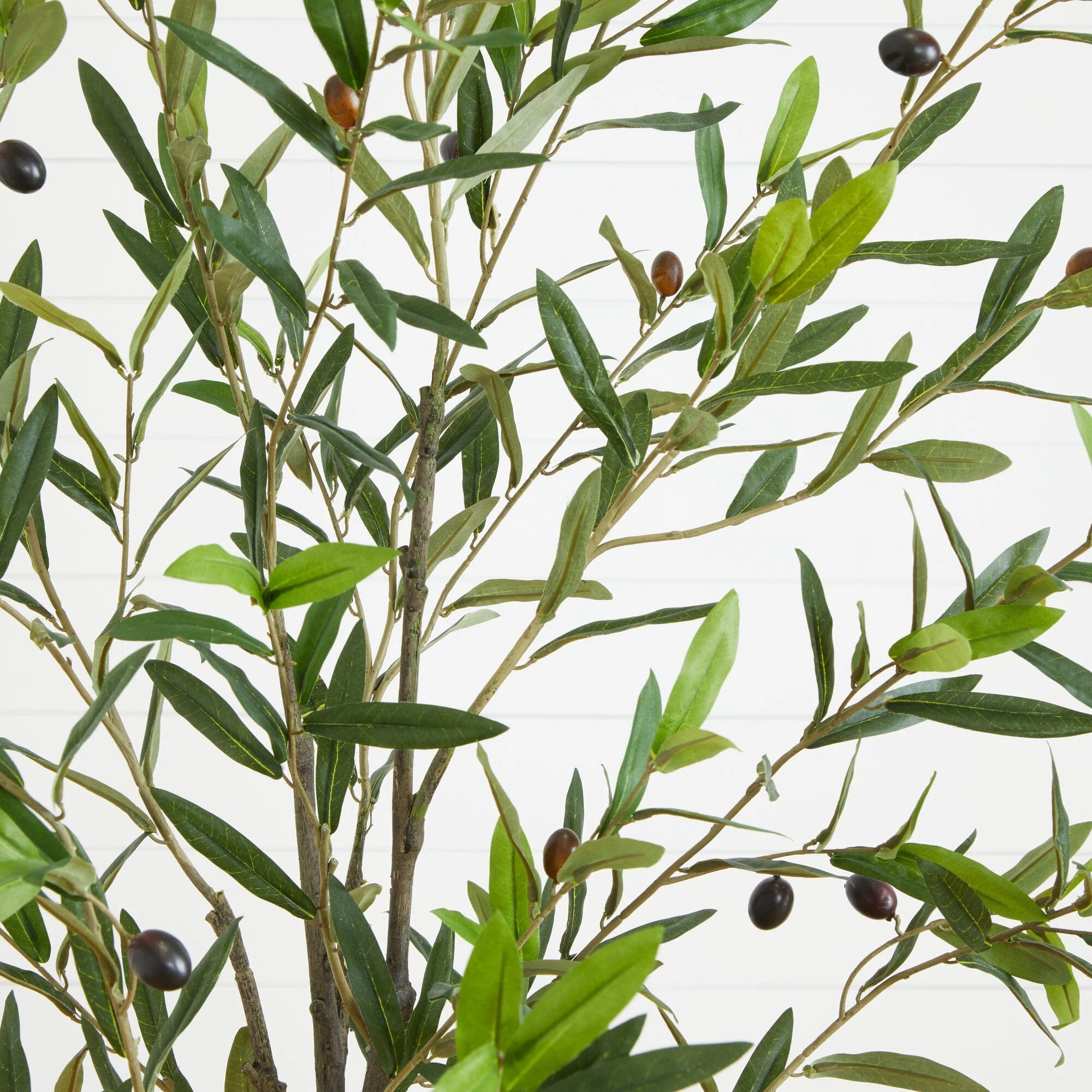 75” Olive Artificial Tree in Ribbed Metal Planter - Image 2