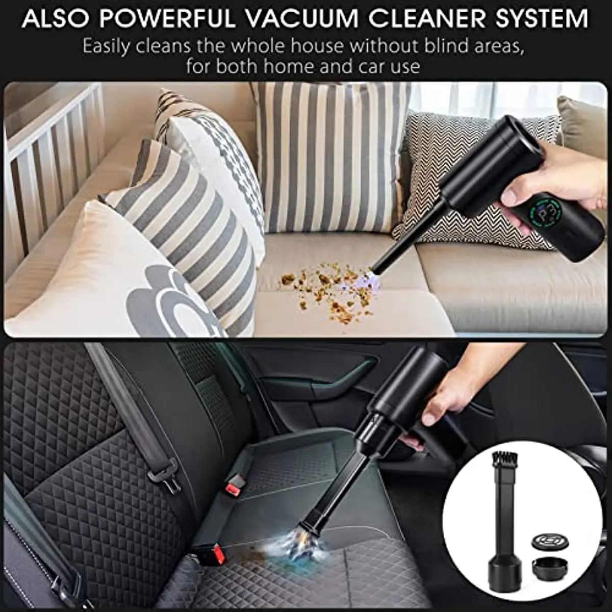 7500mAh Portable Air Duster – Cordless Compressed Blower & Vacuum for PC Keyboards - Image 4