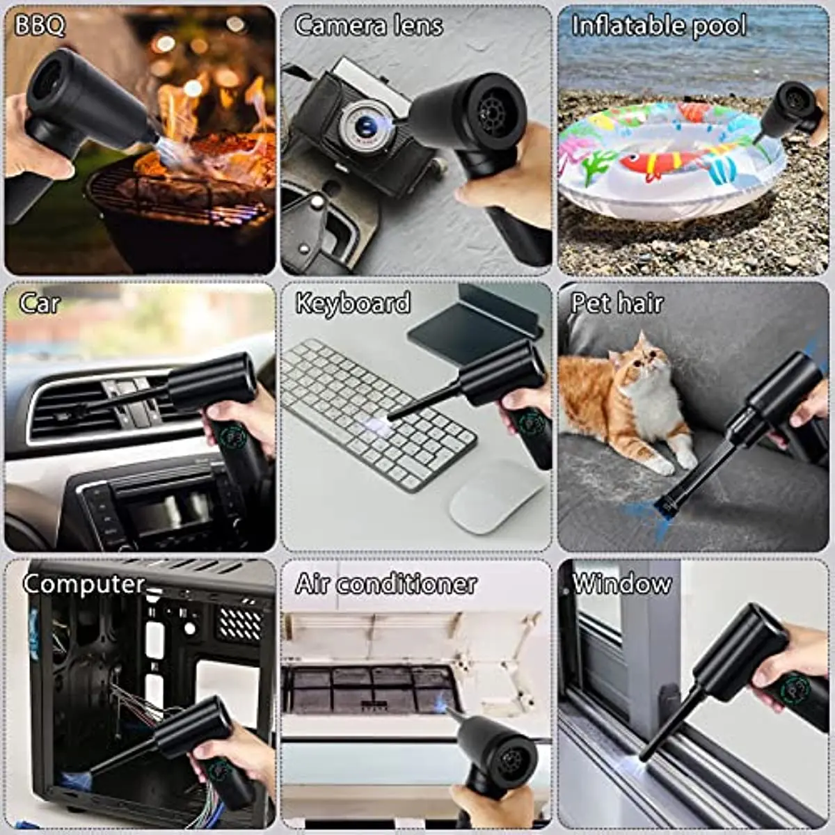 7500mAh Portable Air Duster – Cordless Compressed Blower & Vacuum for PC Keyboards - Image 5