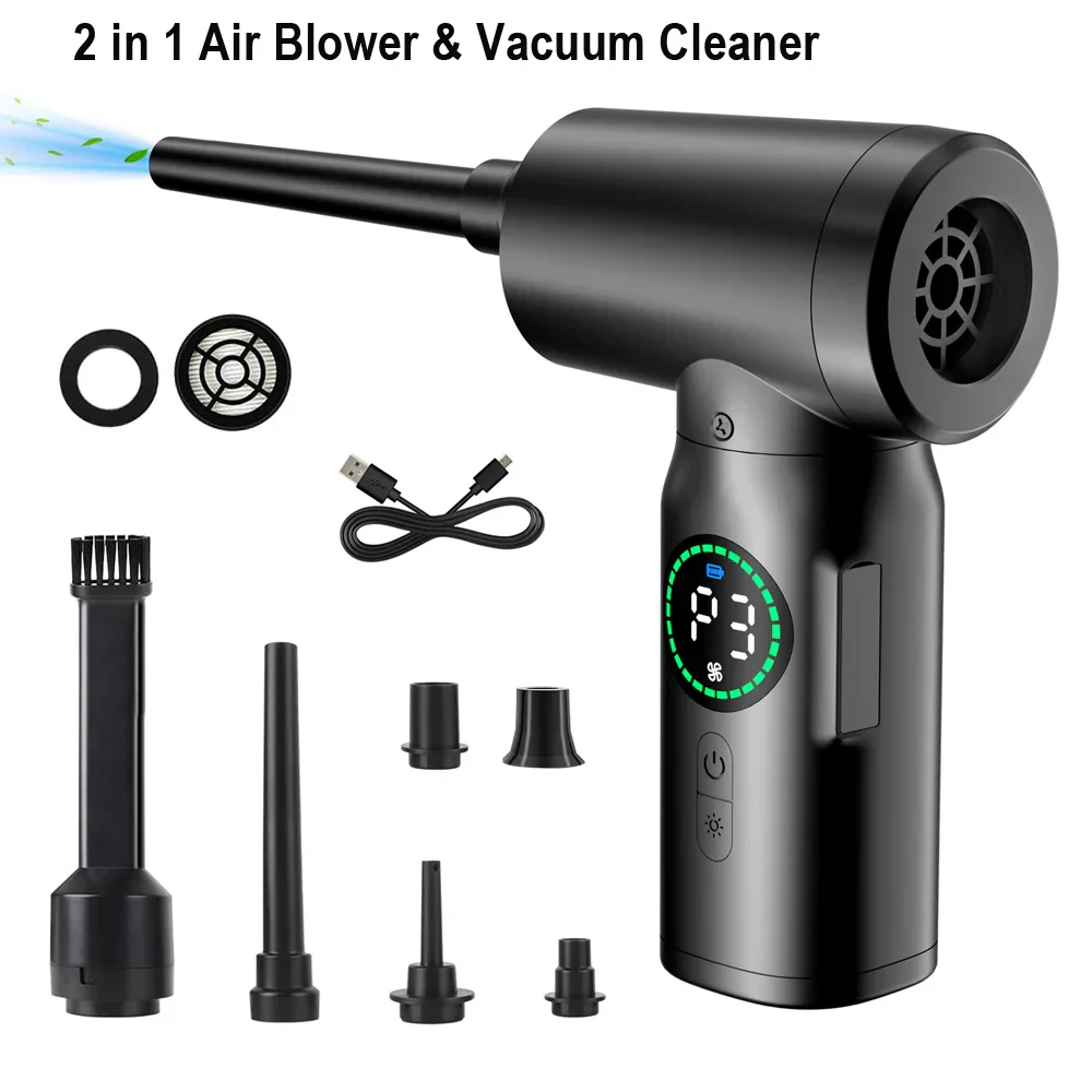 7500mAh Portable Air Duster – Cordless Compressed Blower & Vacuum for PC Keyboards - Image 7