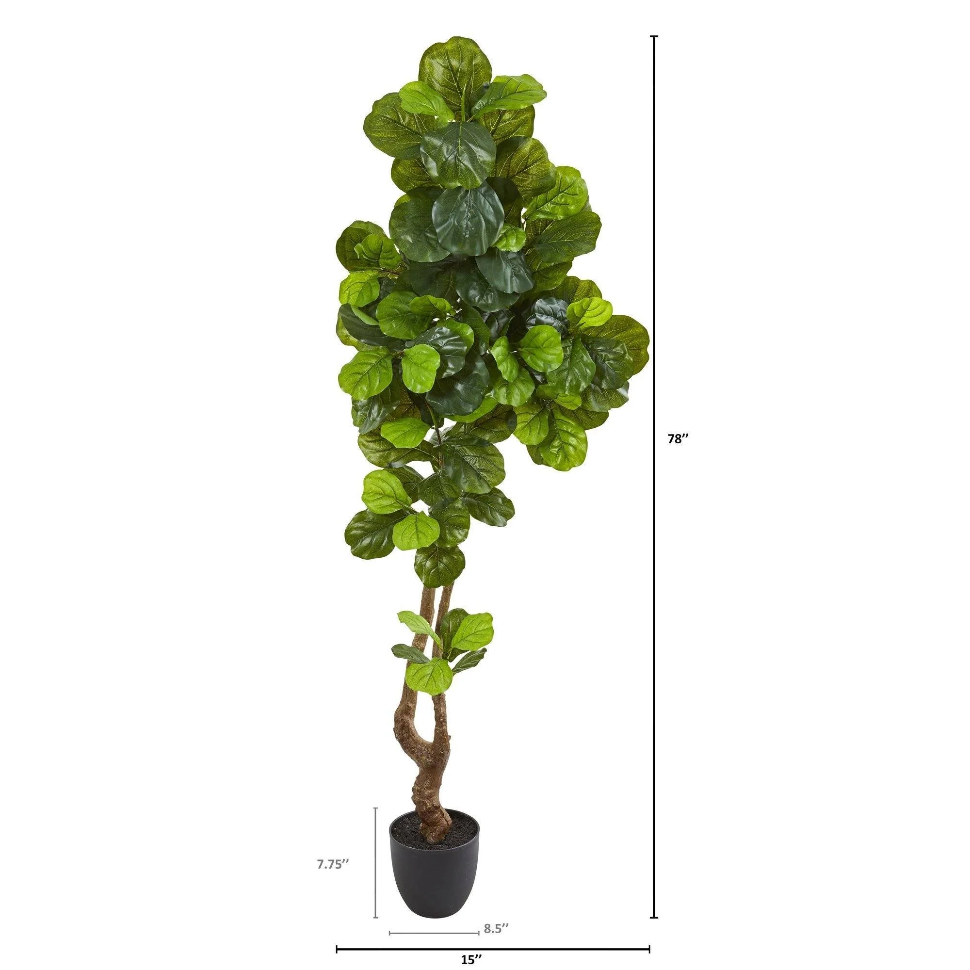 78” Fiddle Leaf Artificial Tree (Real Touch) - Image 3