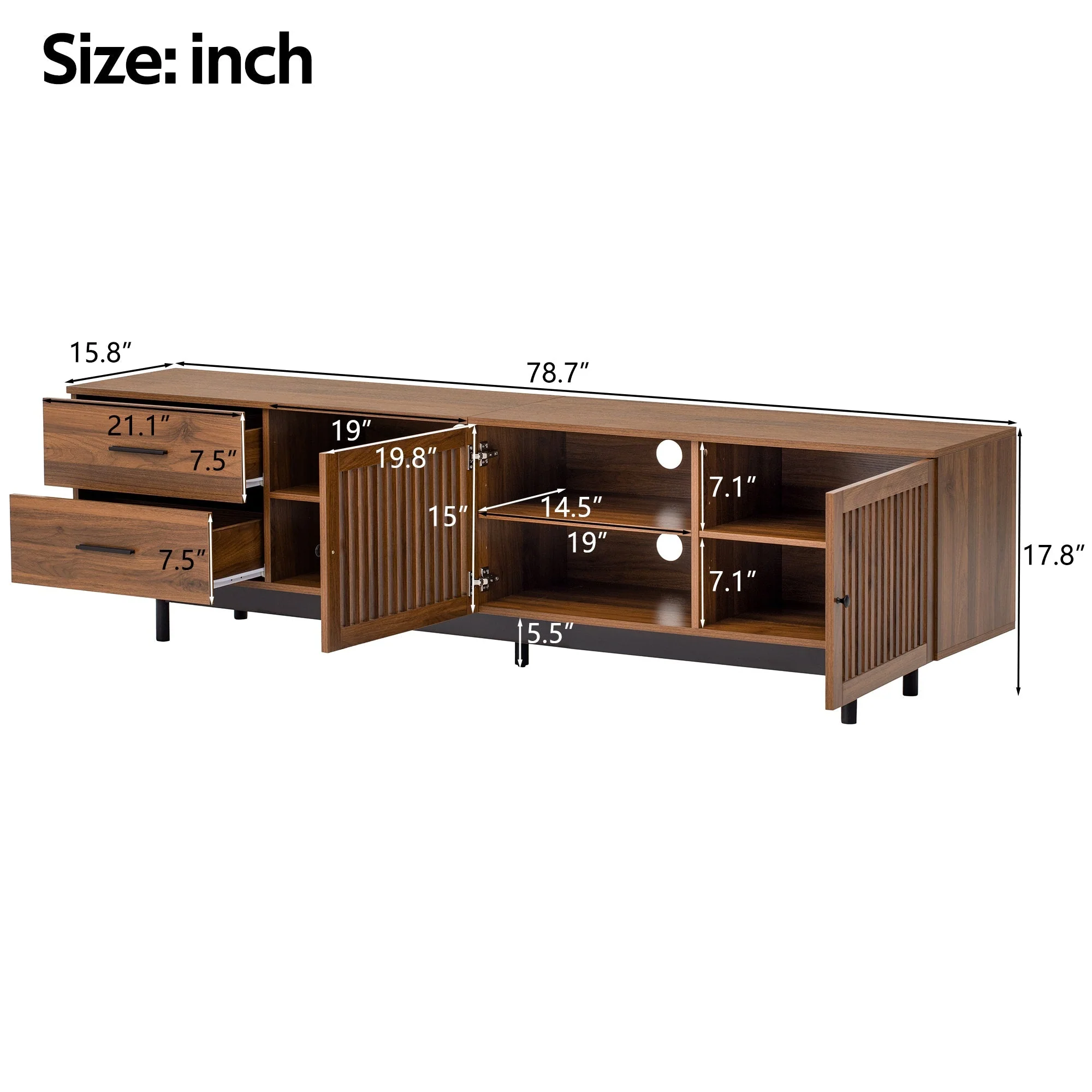 78 Inch Modern TV Stand for TVs up to 85 Inches - Image 3