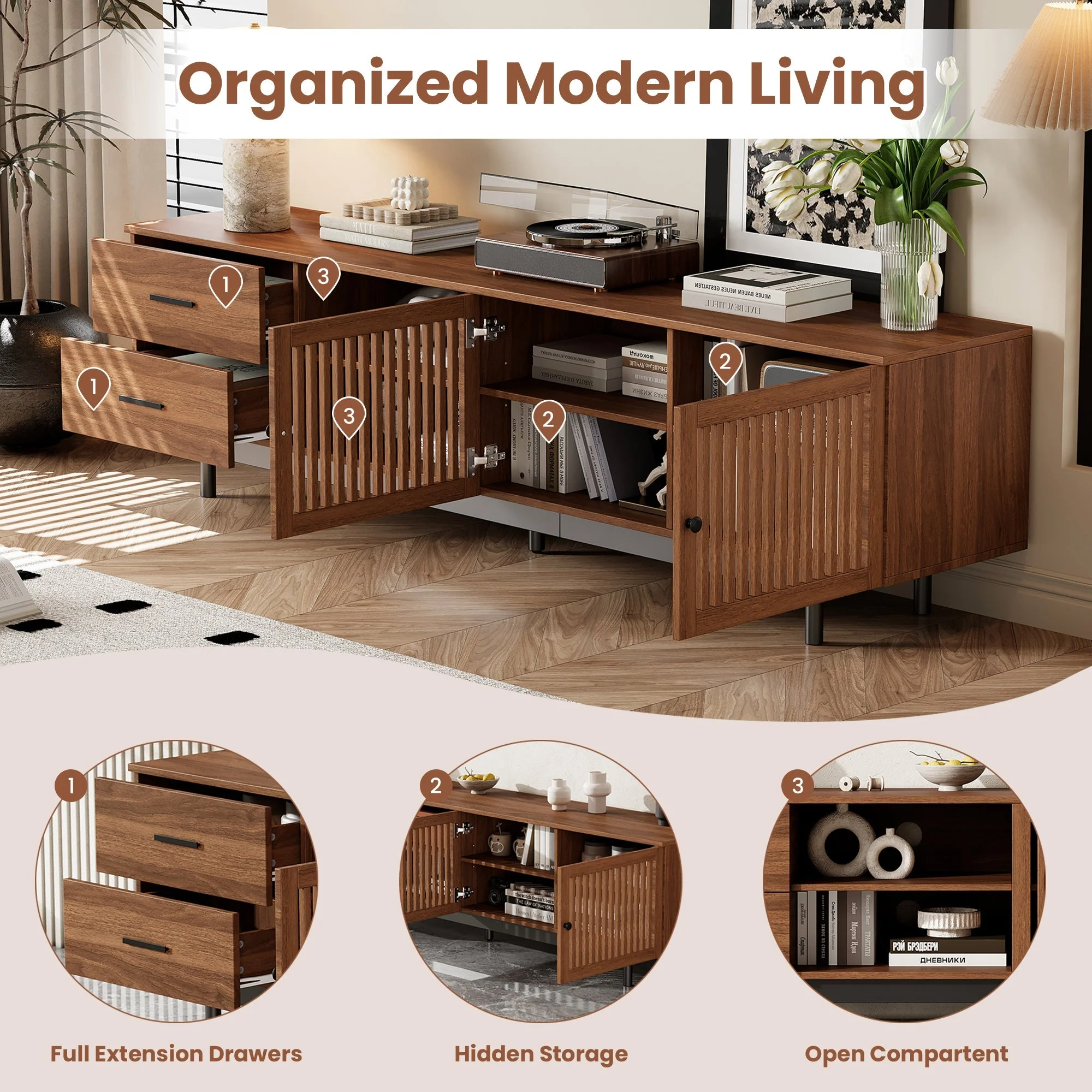 78 Inch Modern TV Stand for TVs up to 85 Inches - Image 7
