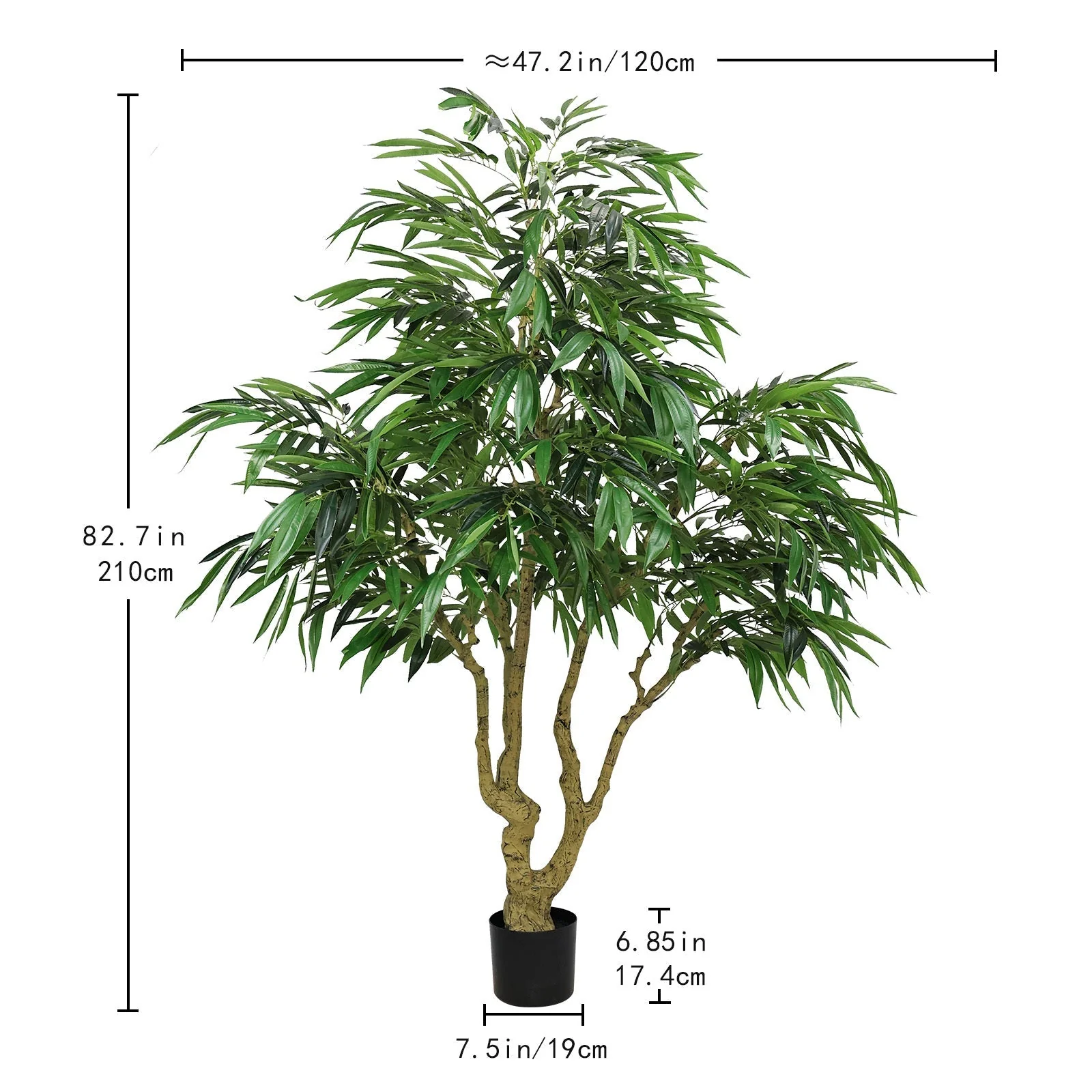 7FT Artificial Willow Tree Indoor Faux Greenery Plant - Image 3