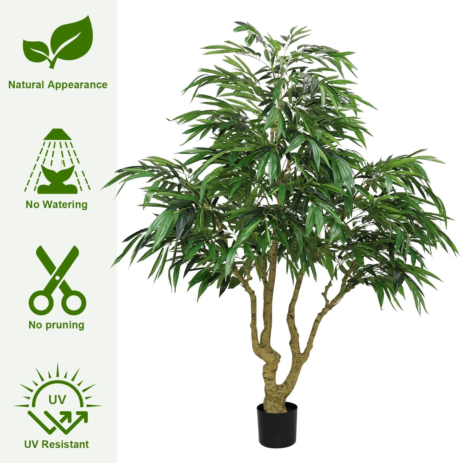 7FT Artificial Willow Tree Indoor Faux Greenery Plant - Image 4