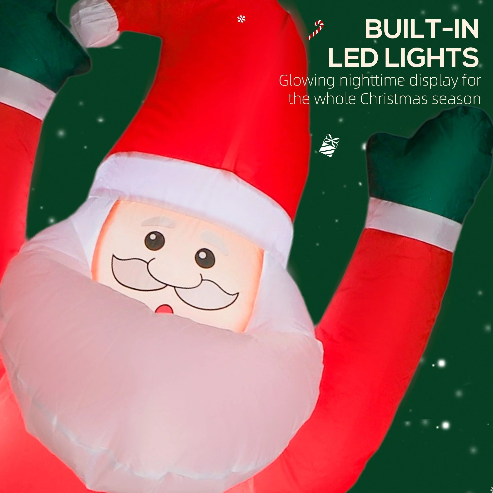 7FT Hanging Christmas Inflatable Santa with Dog - Image 6