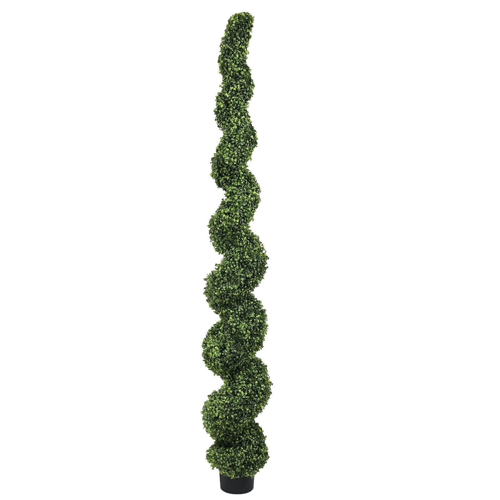7FT Spiral Topiary Trees Artificial Outdoor Faux Boxwood Plants - Image 2