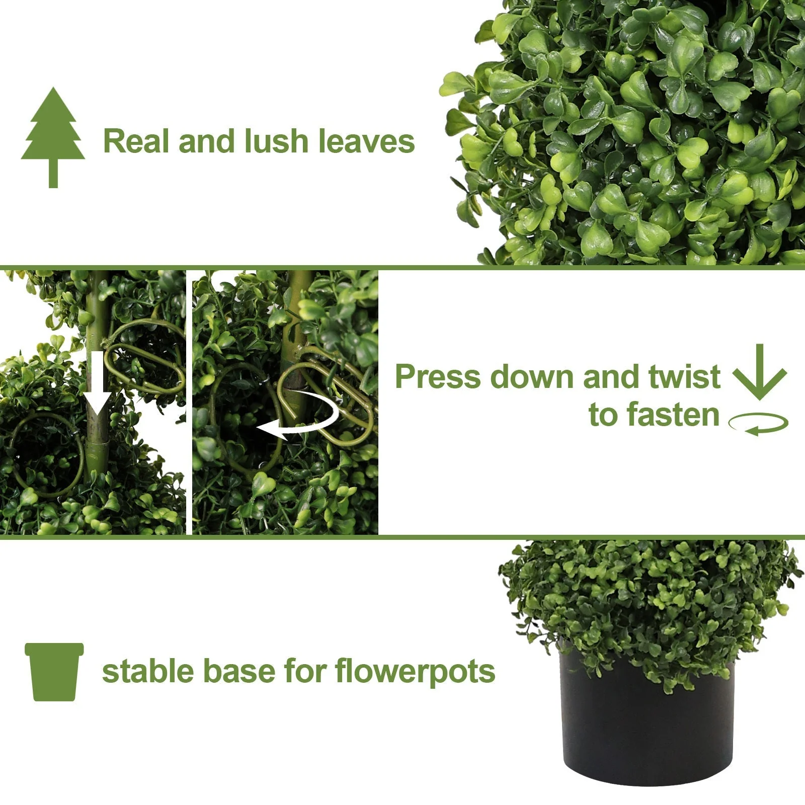 7FT Spiral Topiary Trees Artificial Outdoor Faux Boxwood Plants - Image 5
