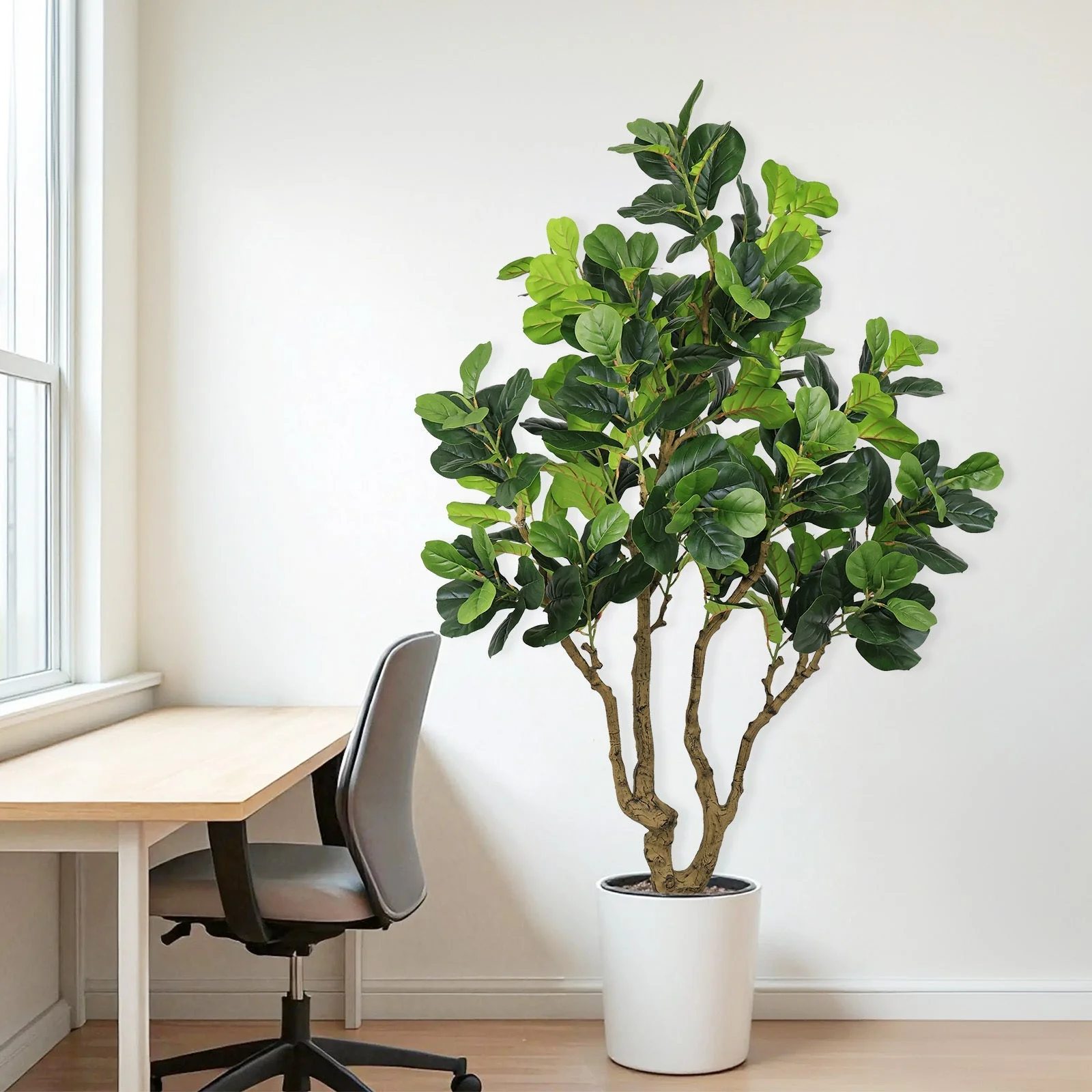 7FT Tall Artificial Banyan Tree Silk Plant – Large Faux Greenery - Image 10