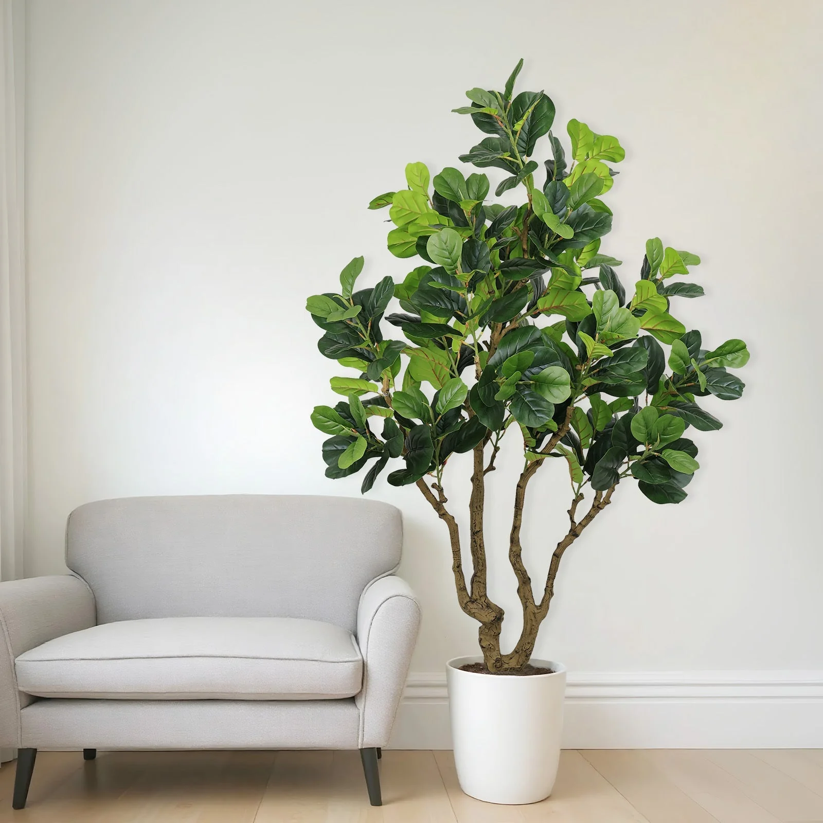 7FT Tall Artificial Banyan Tree Silk Plant – Large Faux Greenery - Image 11