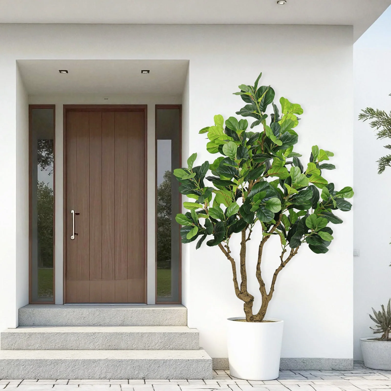 7FT Tall Artificial Banyan Tree Silk Plant – Large Faux Greenery - Image 12