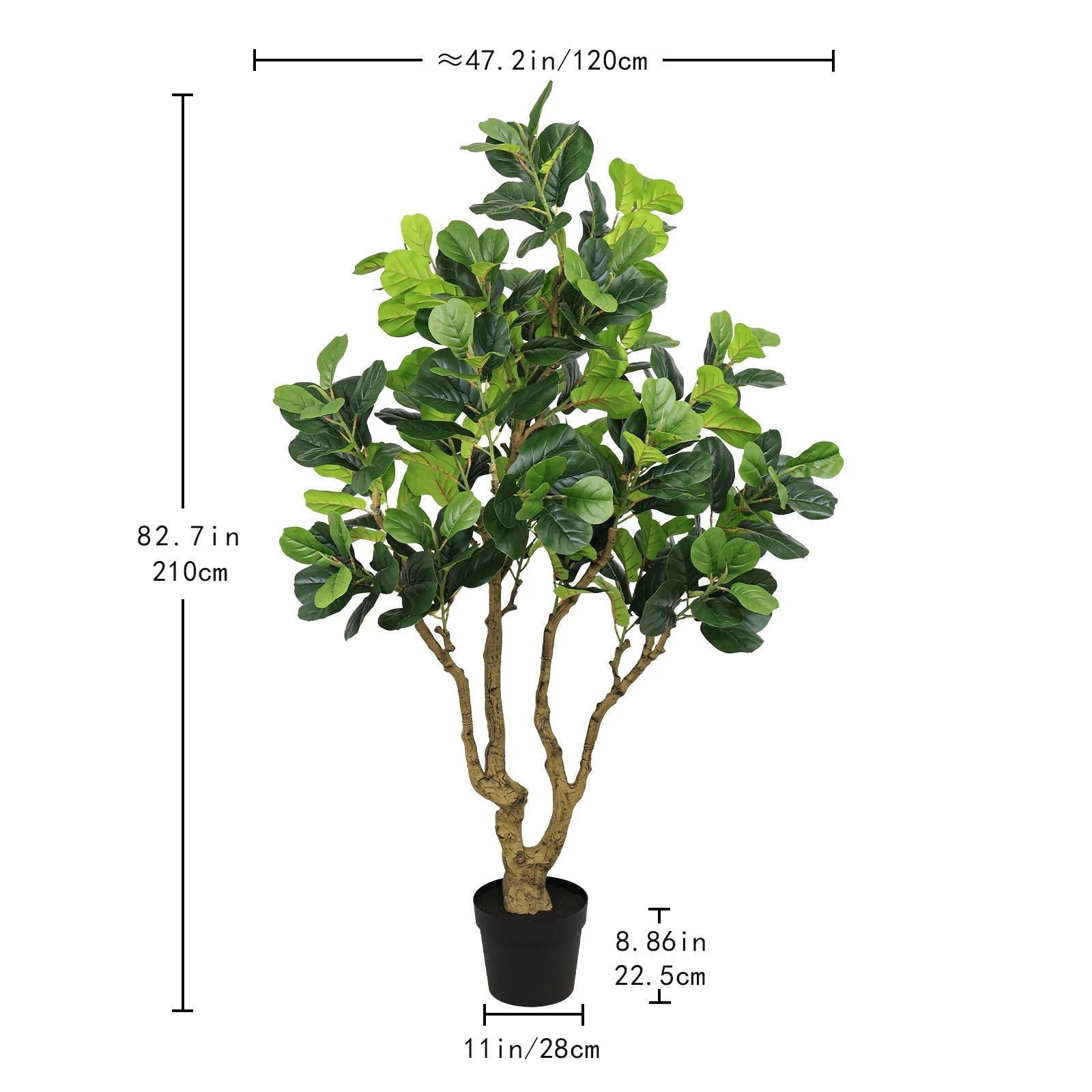7FT Tall Artificial Banyan Tree Silk Plant – Large Faux Greenery - Image 3