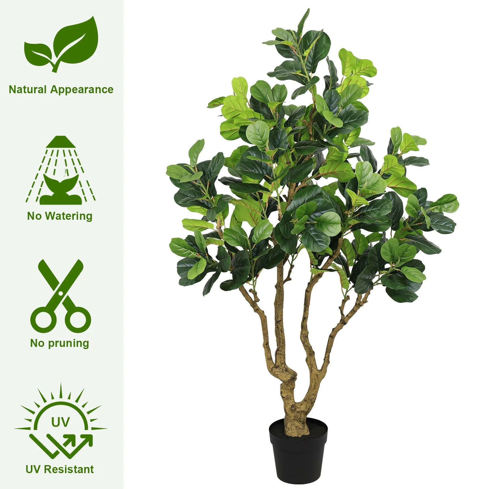 7FT Tall Artificial Banyan Tree Silk Plant – Large Faux Greenery - Image 4