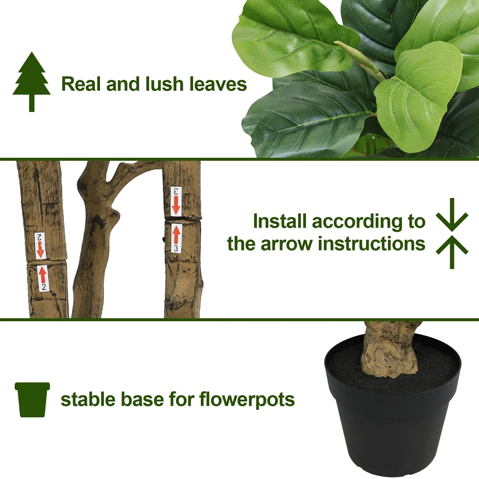 7FT Tall Artificial Banyan Tree Silk Plant – Large Faux Greenery - Image 5