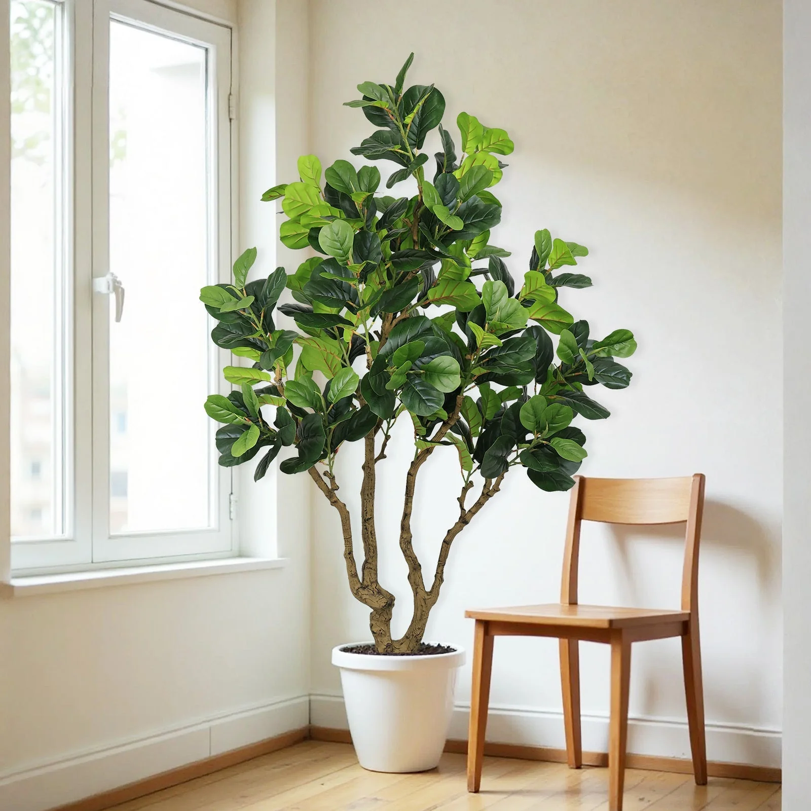 7FT Tall Artificial Banyan Tree Silk Plant – Large Faux Greenery - Image 8