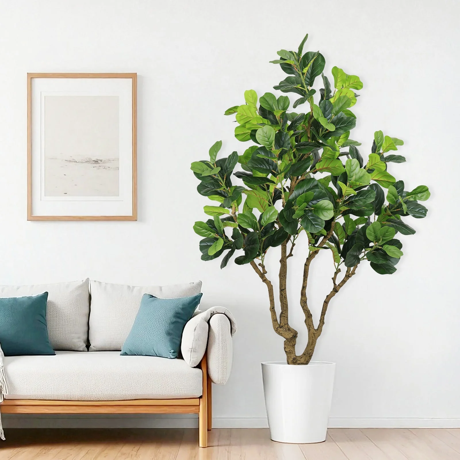7FT Tall Artificial Banyan Tree Silk Plant – Large Faux Greenery - Image 9