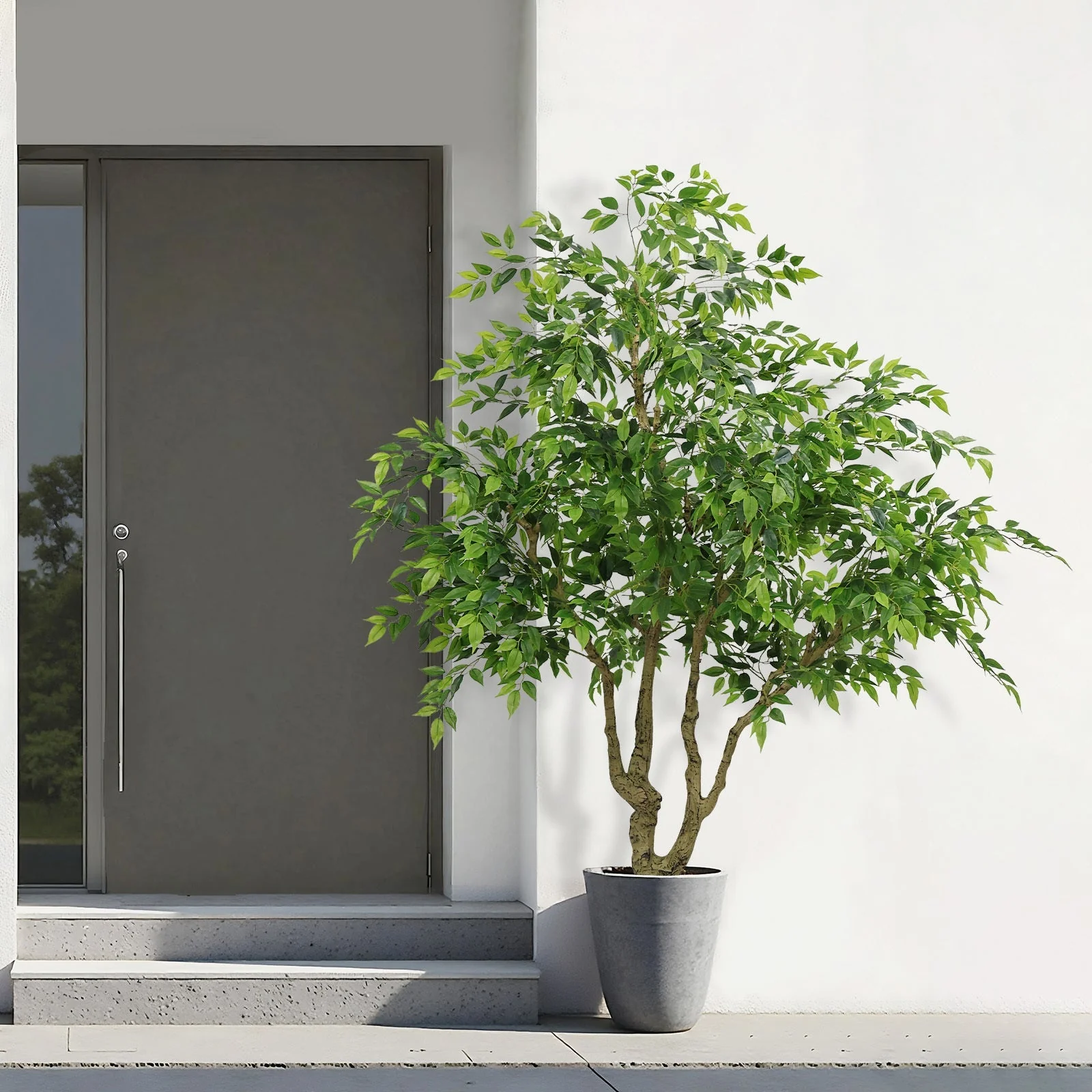 7FT Tall Artificial Banyan Tree with Natural Trunk and Realistic Silk Leaves - Image 12