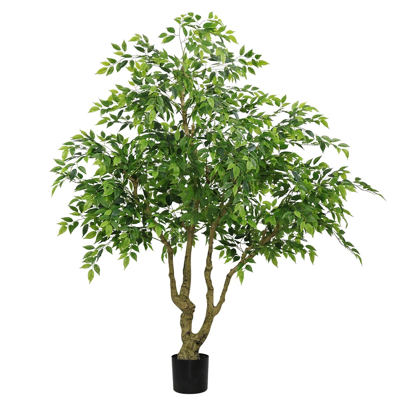 7FT Tall Artificial Banyan Tree with Natural Trunk and Realistic Silk Leaves - Image 2