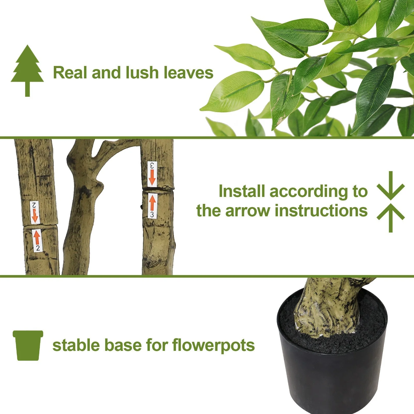 7FT Tall Artificial Banyan Tree with Natural Trunk and Realistic Silk Leaves - Image 5
