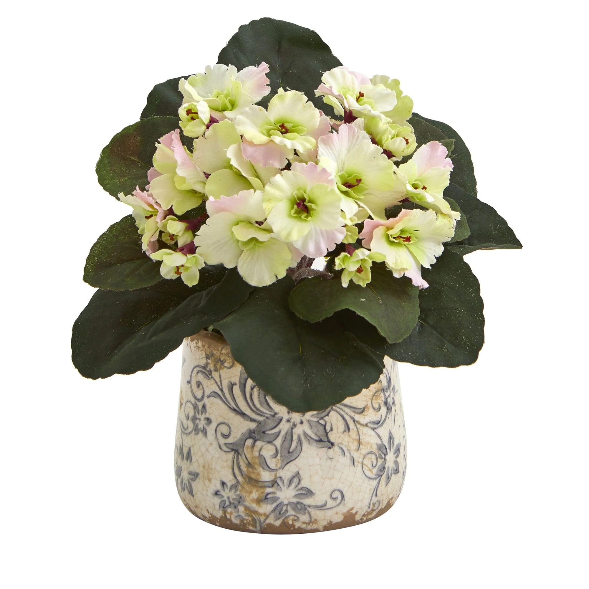 8” African Violet Artificial Plant in Floral Design Vase (Set of 2) - Image 3