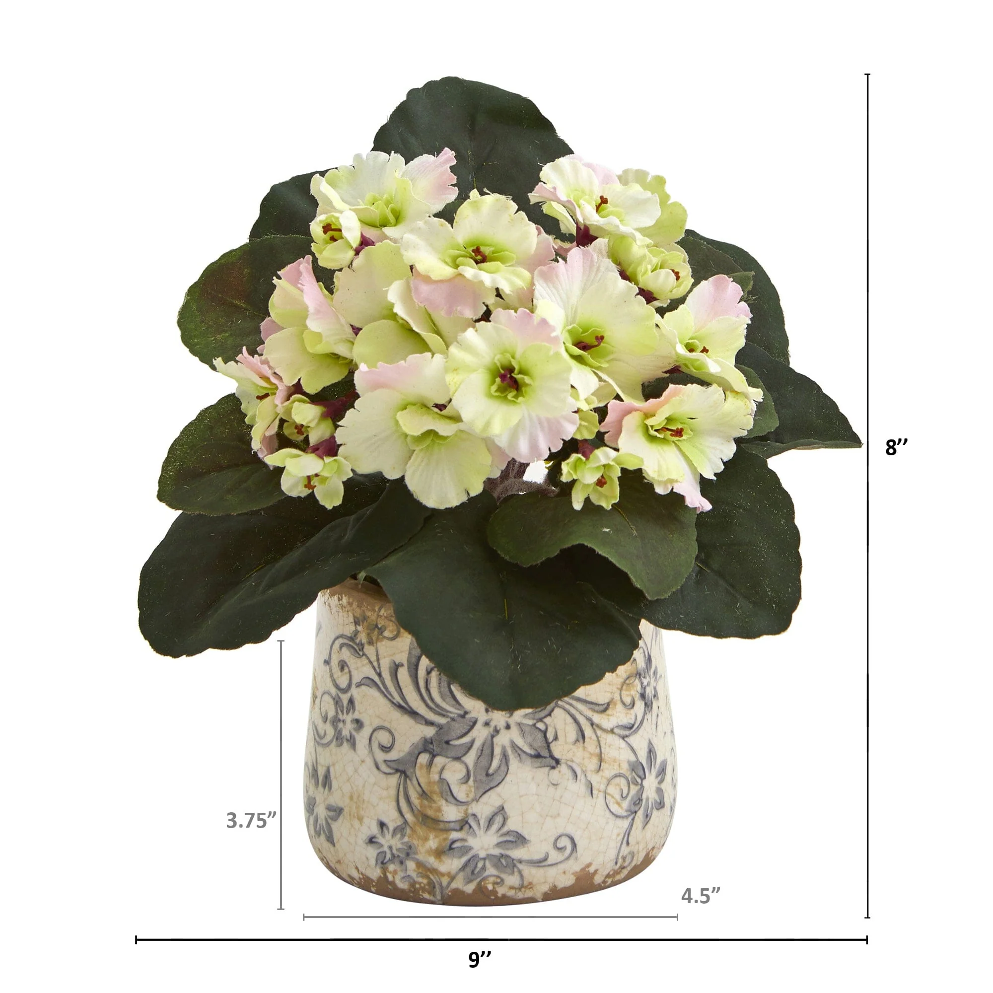 8” African Violet Artificial Plant in Floral Design Vase (Set of 2) - Image 4