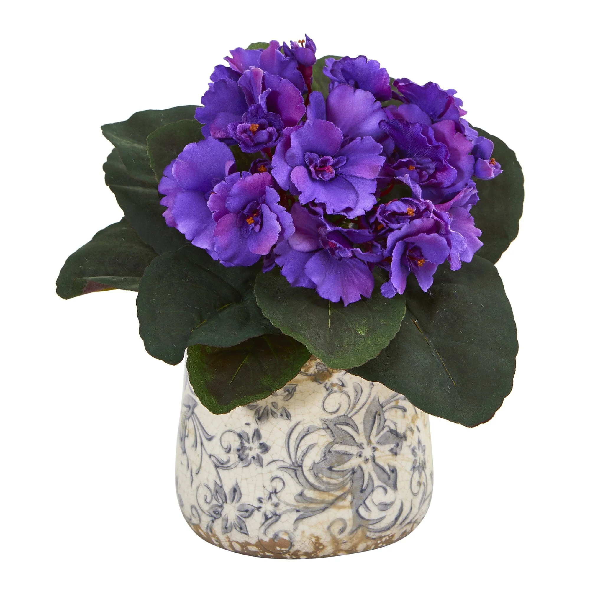 8” African Violet Artificial Plant in Floral Design Vase (Set of 2) - Image 5