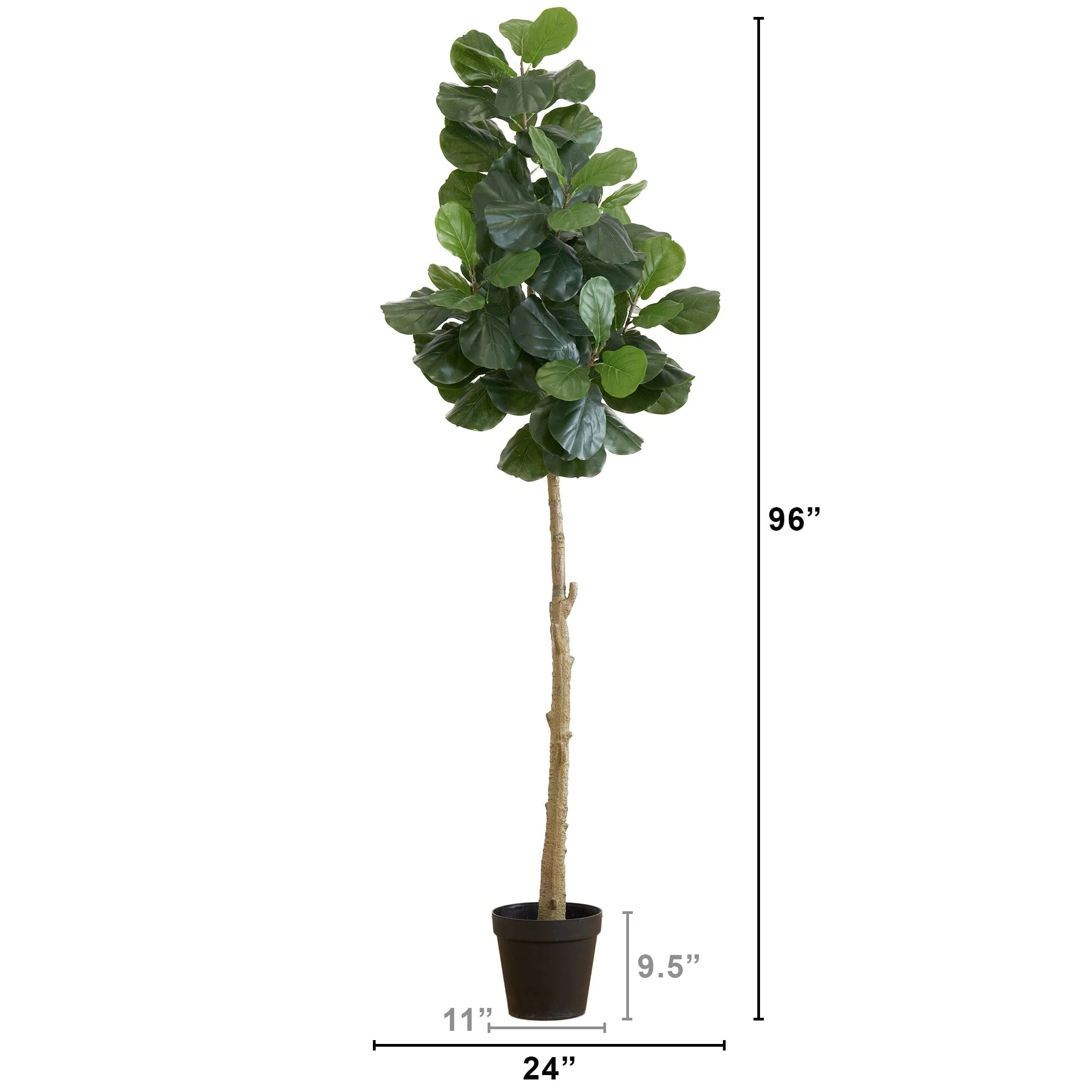 8’ Artificial Fiddle Leaf Fig Tree - Image 4