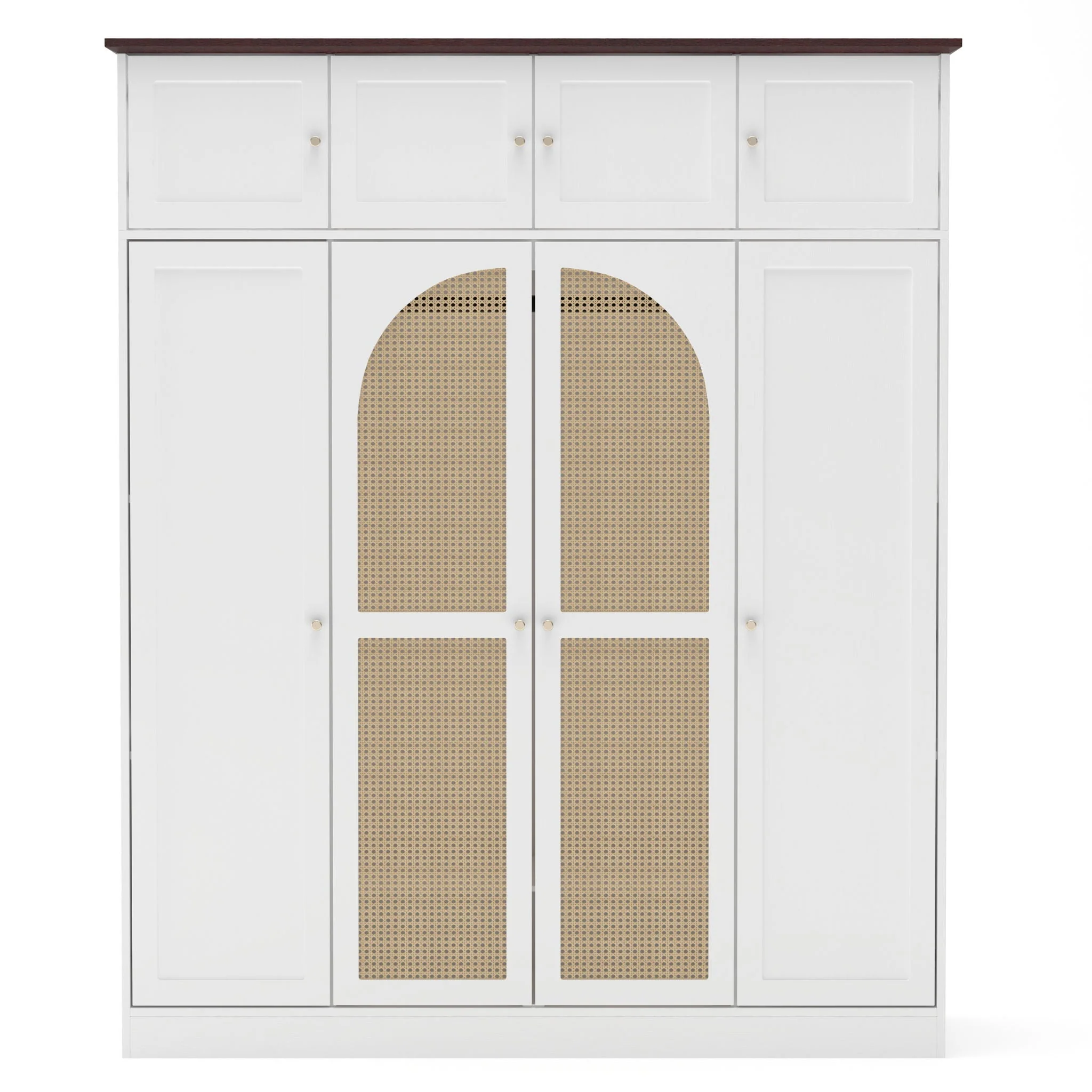 8 Door Armoire Wardrobe With Adjustable Shelves And Hanging Rod - Image 2