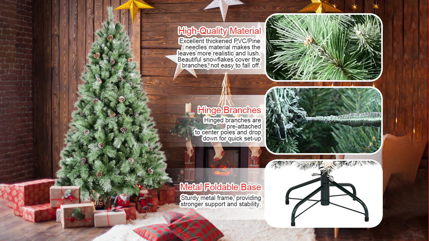 8 Ft The Full-Bodied Pre-Decorated Pinecone Christmas Tree - Image 17