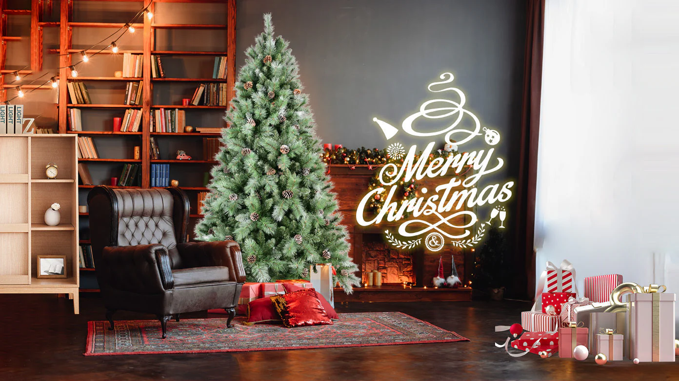 8 Ft The Full-Bodied Pre-Decorated Pinecone Christmas Tree - Image 18