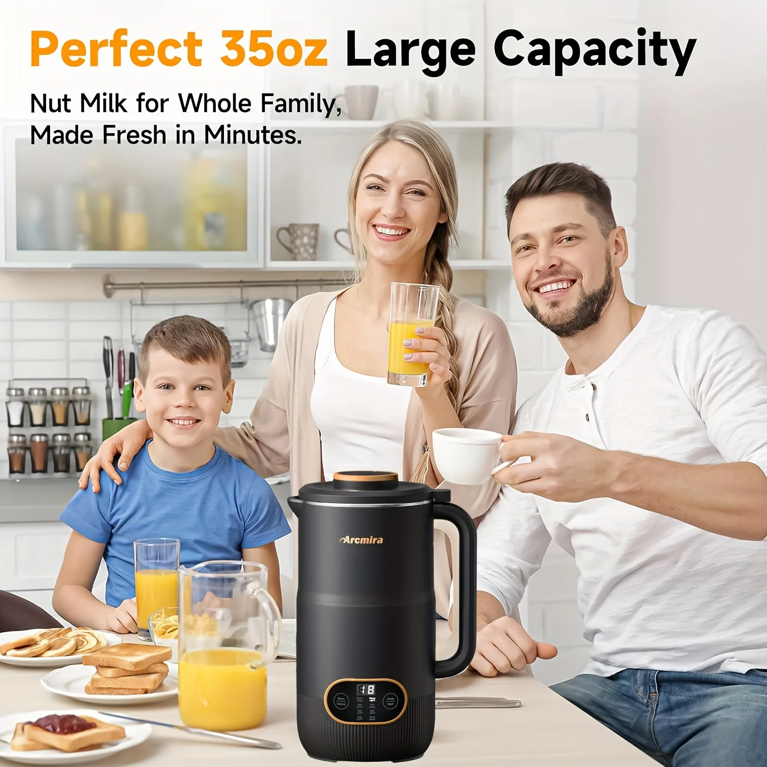 8-in-1 Nut Milk Maker Machine – 35oz Soy, Almond, Oat, Plant-Based Milk Maker - Image 2