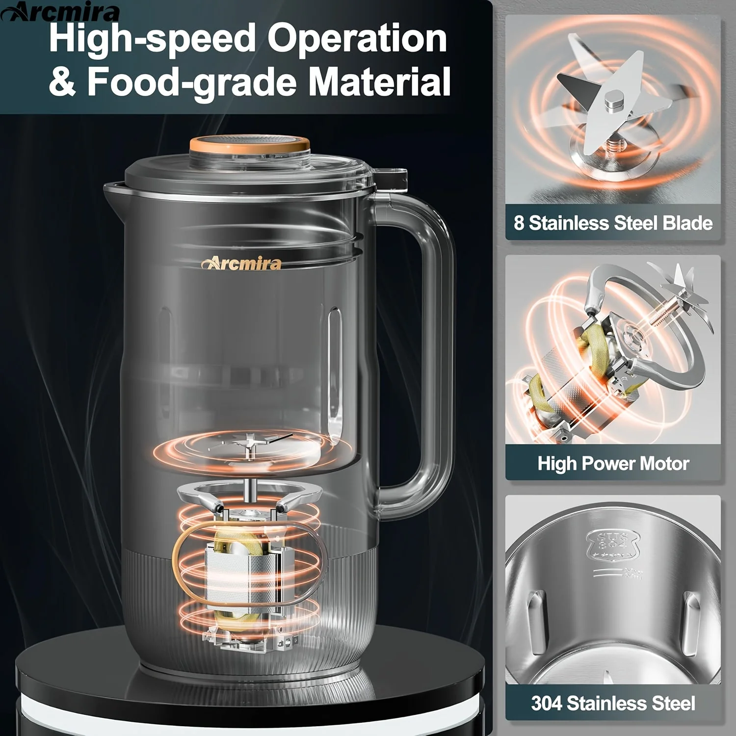 8-in-1 Nut Milk Maker Machine – 35oz Soy, Almond, Oat, Plant-Based Milk Maker - Image 5