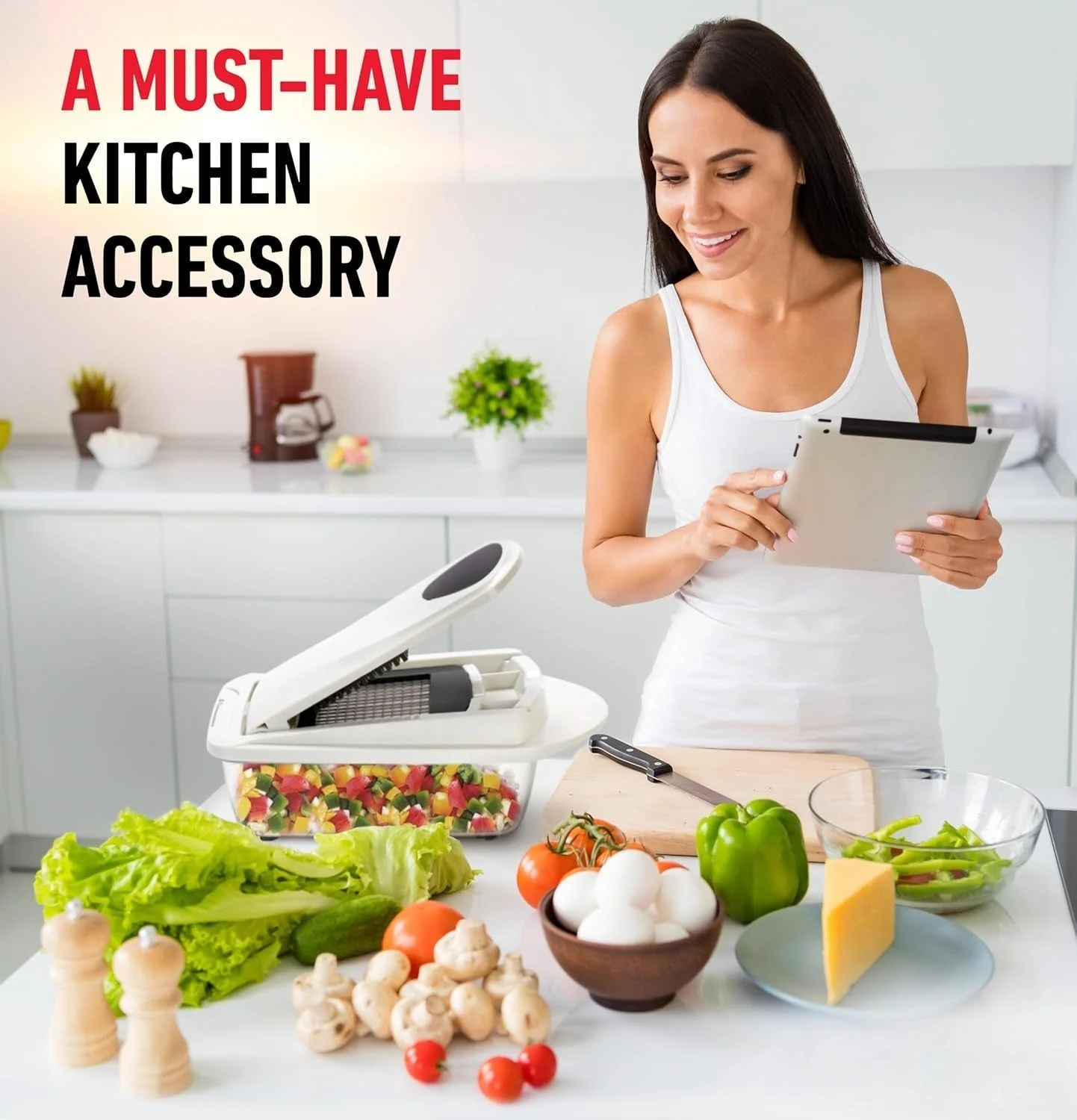 8 in 1 Vegetable Slicer Chopper with Container Mandoline Cutter - Image 4