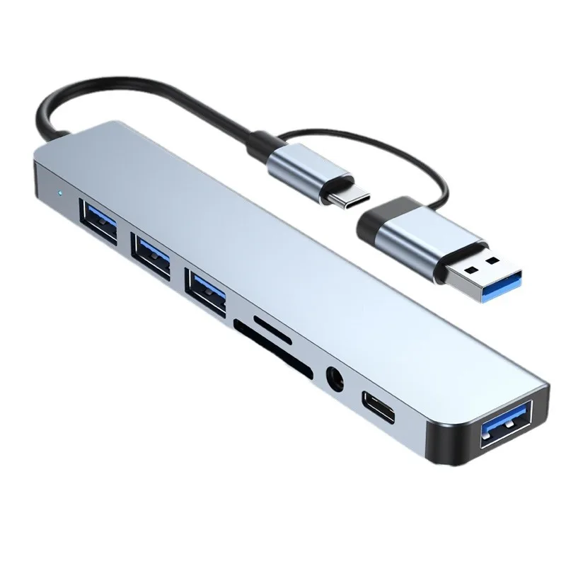 8 in 2 USB C Hub Docking Station Audio Jack SD Card Reader for Laptop - Image 7