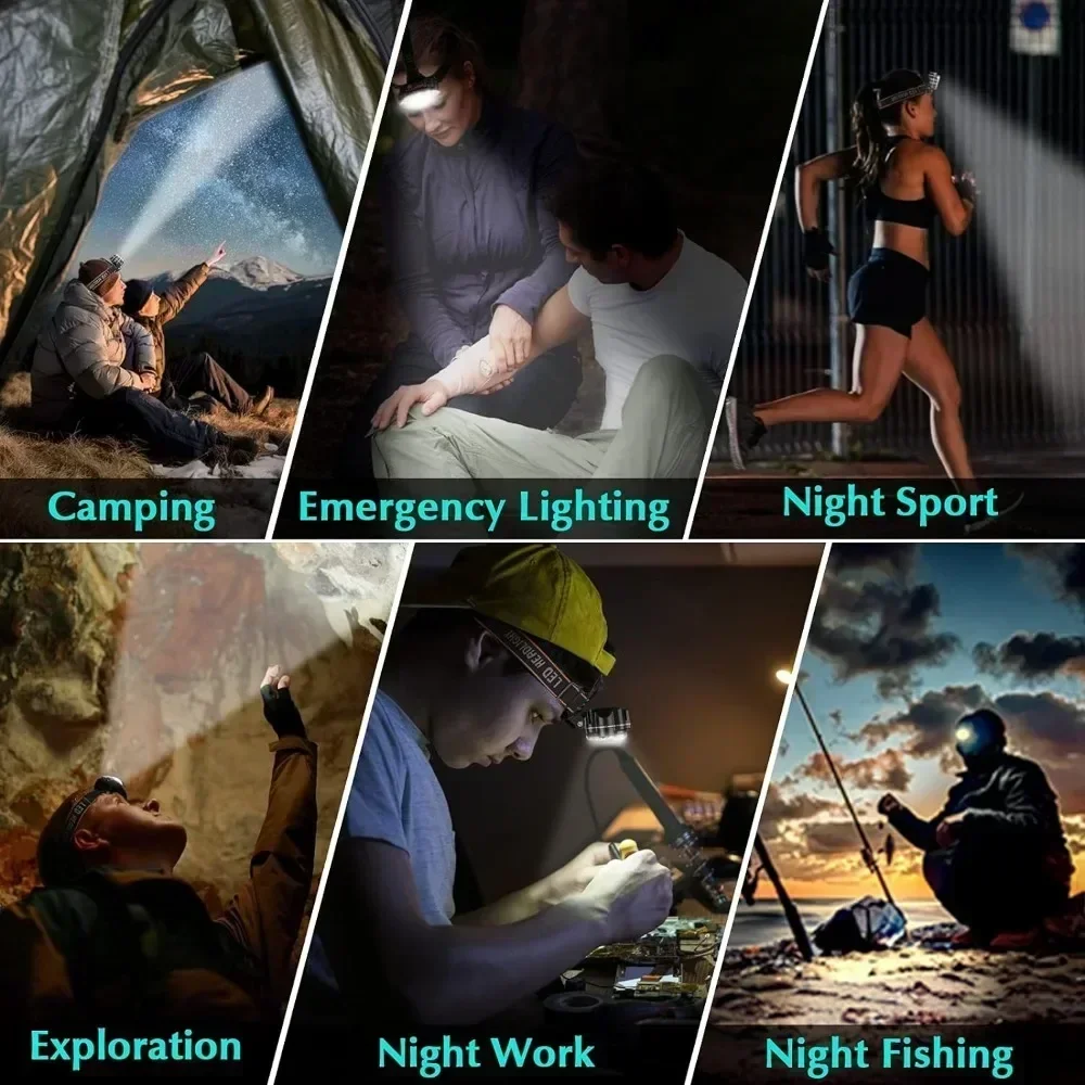 8 LED Rechargeable Headlamp Powerful Headlight for Camping Fishing Hiking - Image 7