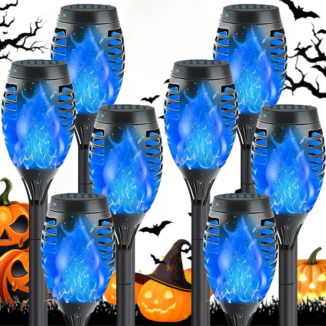 8-Pack Solar Flame Torch Lights – Flickering Outdoor Garden Lights for Patio & Lawn - Image 10