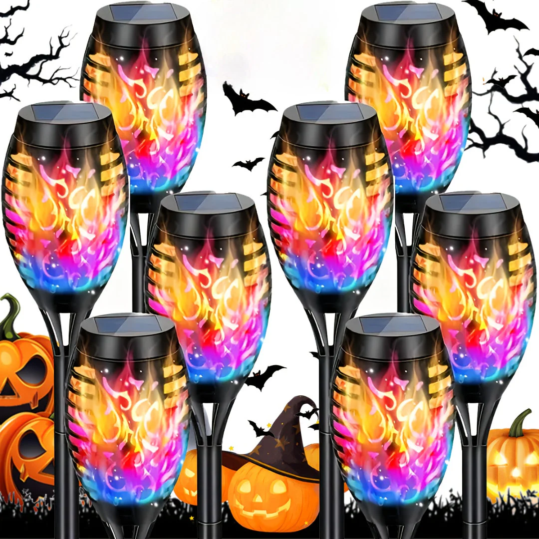 8-Pack Solar Flame Torch Lights – Flickering Outdoor Garden Lights for Patio & Lawn - Image 11