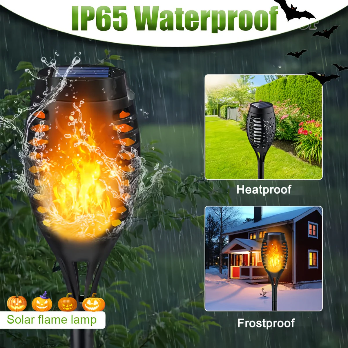 8-Pack Solar Flame Torch Lights – Flickering Outdoor Garden Lights for Patio & Lawn - Image 5