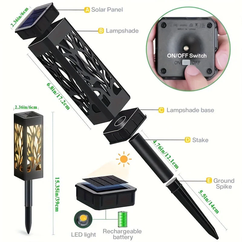 8-Pack Solar Pathway Lights – Motion Sensor, IPX5 Waterproof, Warm/Yellow LED - Image 3