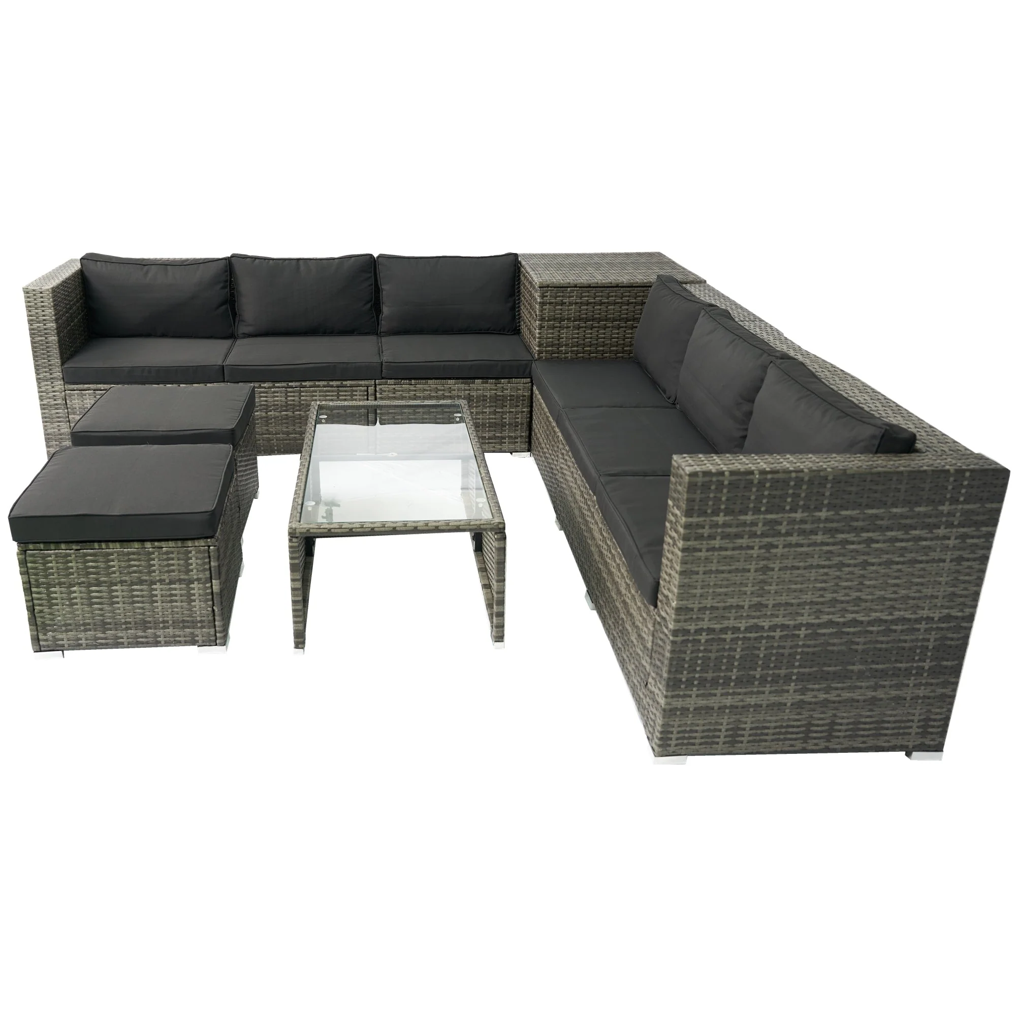 8 Piece Patio Sectional Wicker Rattan Outdoor Sofa Set with Storage Box - Image 16