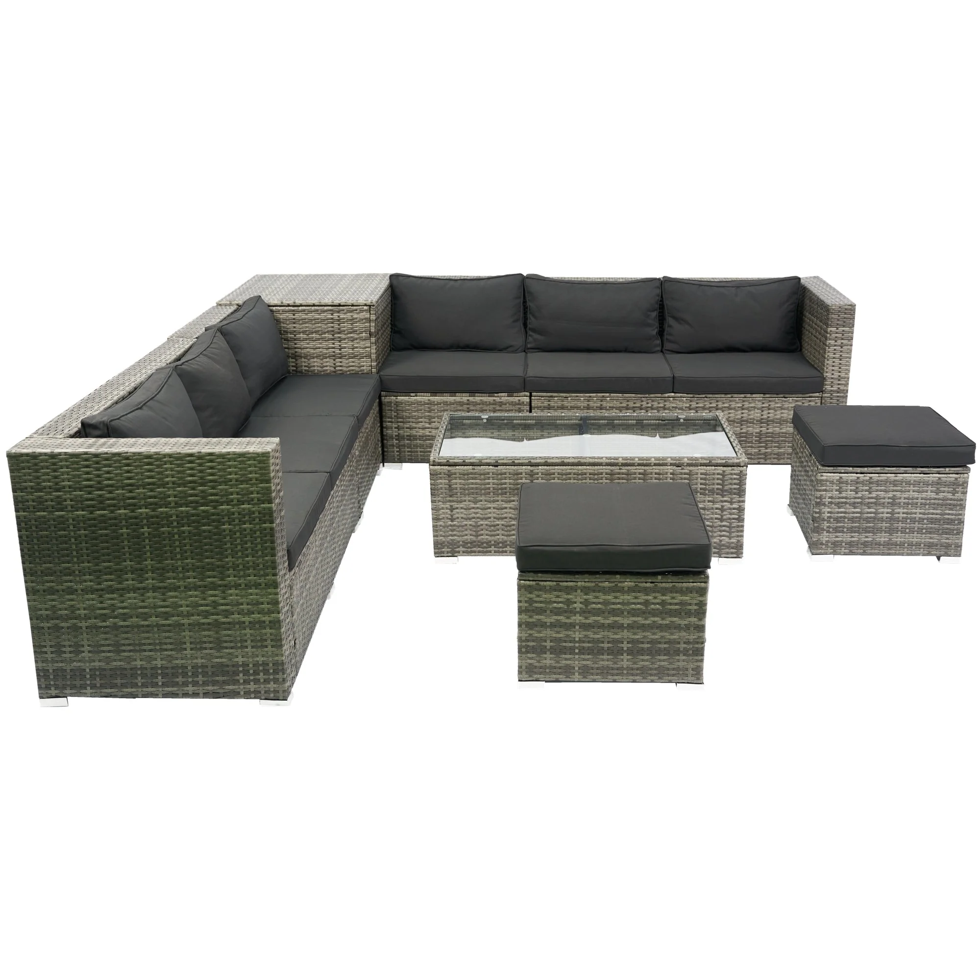 8 Piece Patio Sectional Wicker Rattan Outdoor Sofa Set with Storage Box - Image 17