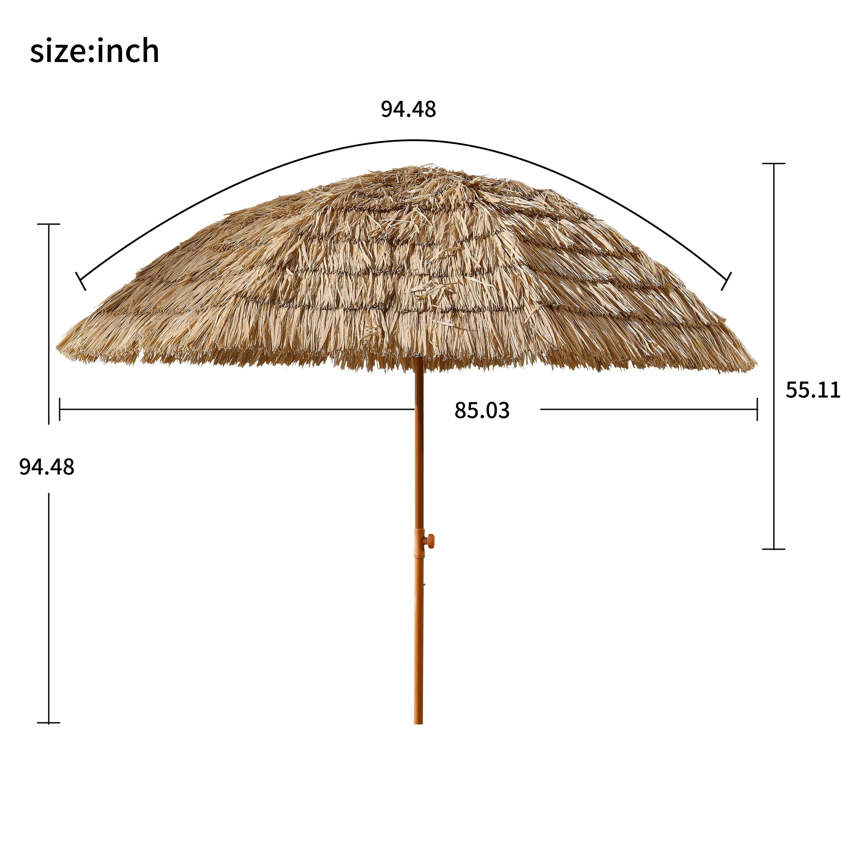 8' Thatched Patio Tiki Umbrella Tropical Palapa - Image 3