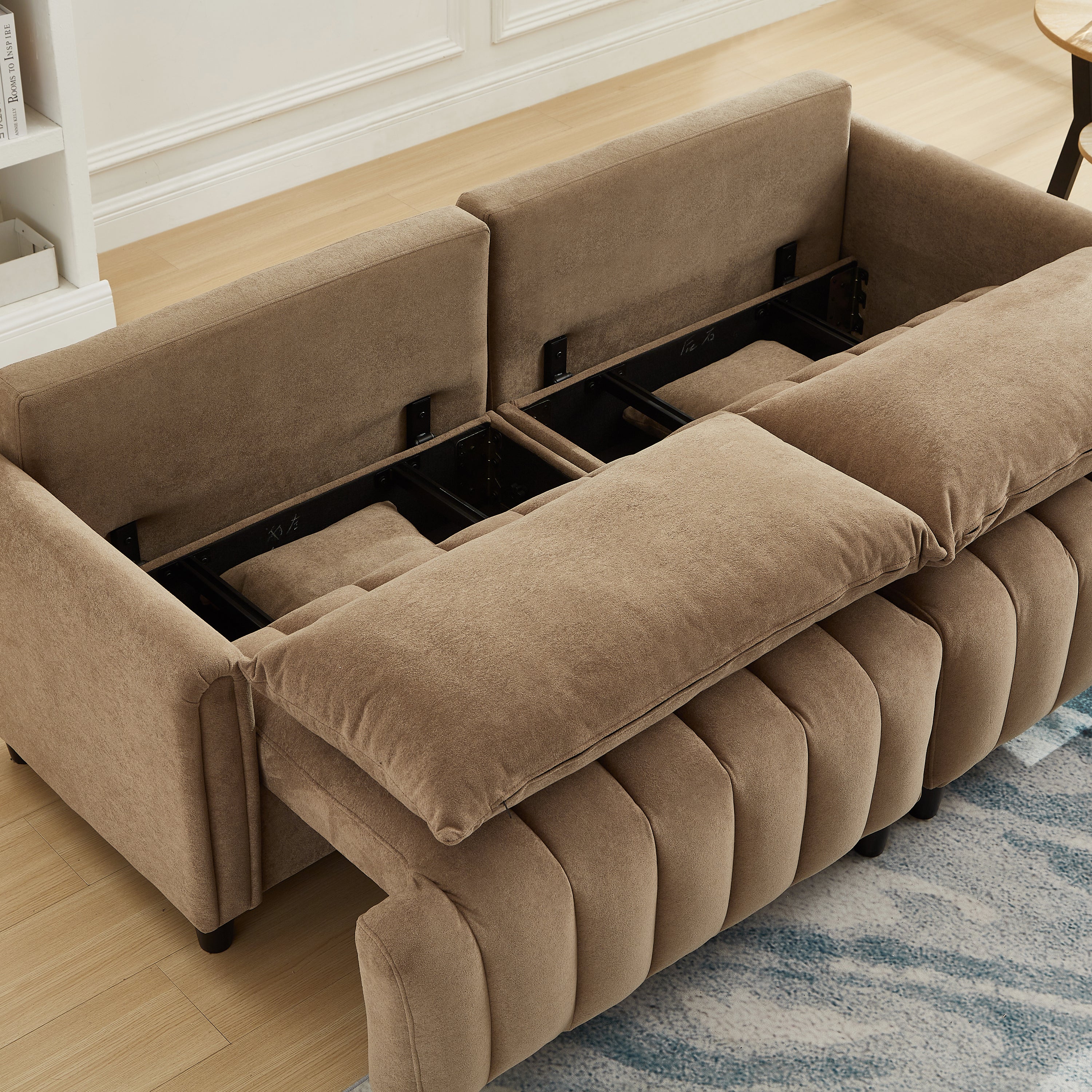 83'' Futon Sofa Bed with Adjustable Backrest and 2 Pillows - Image 13
