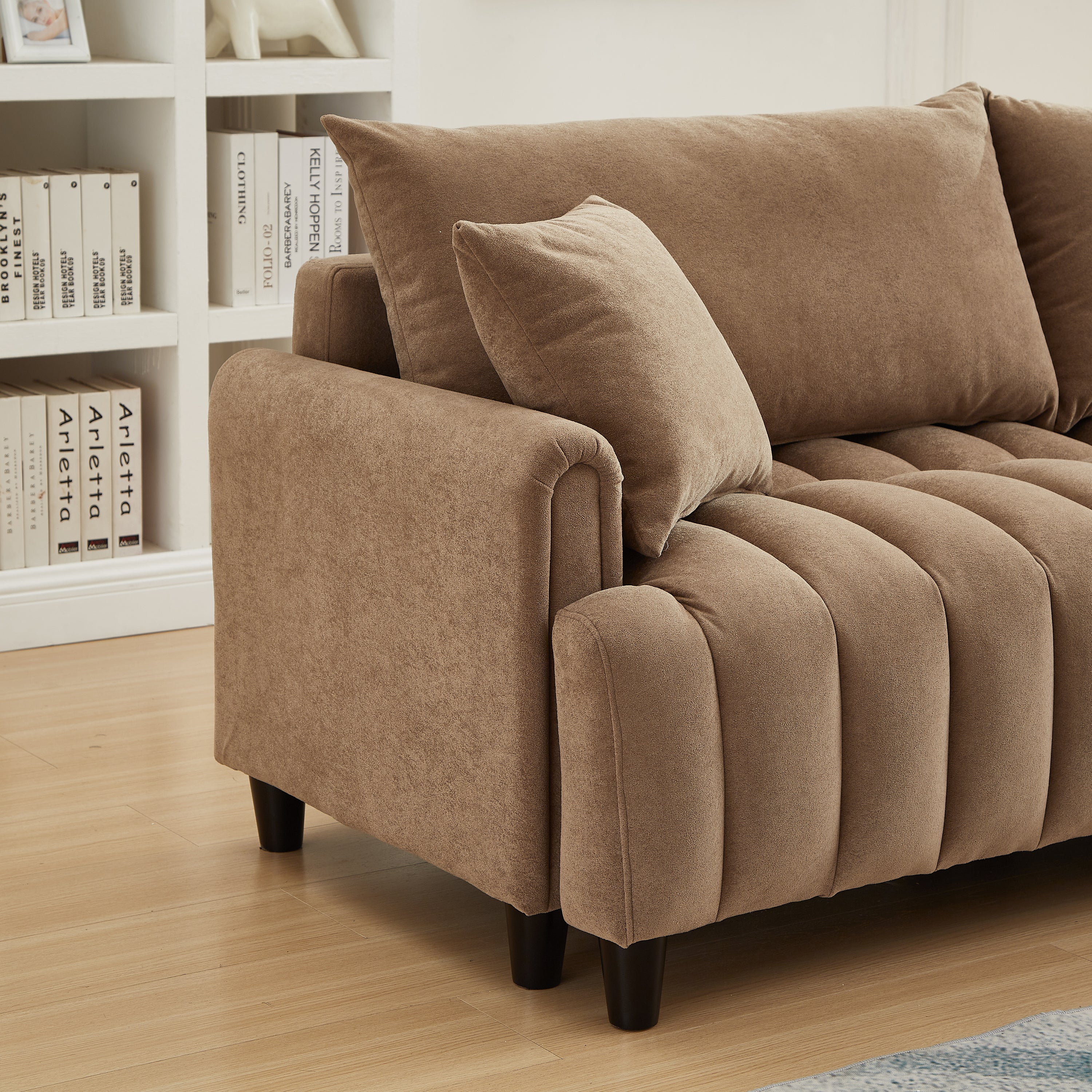 83'' Futon Sofa Bed with Adjustable Backrest and 2 Pillows - Image 16