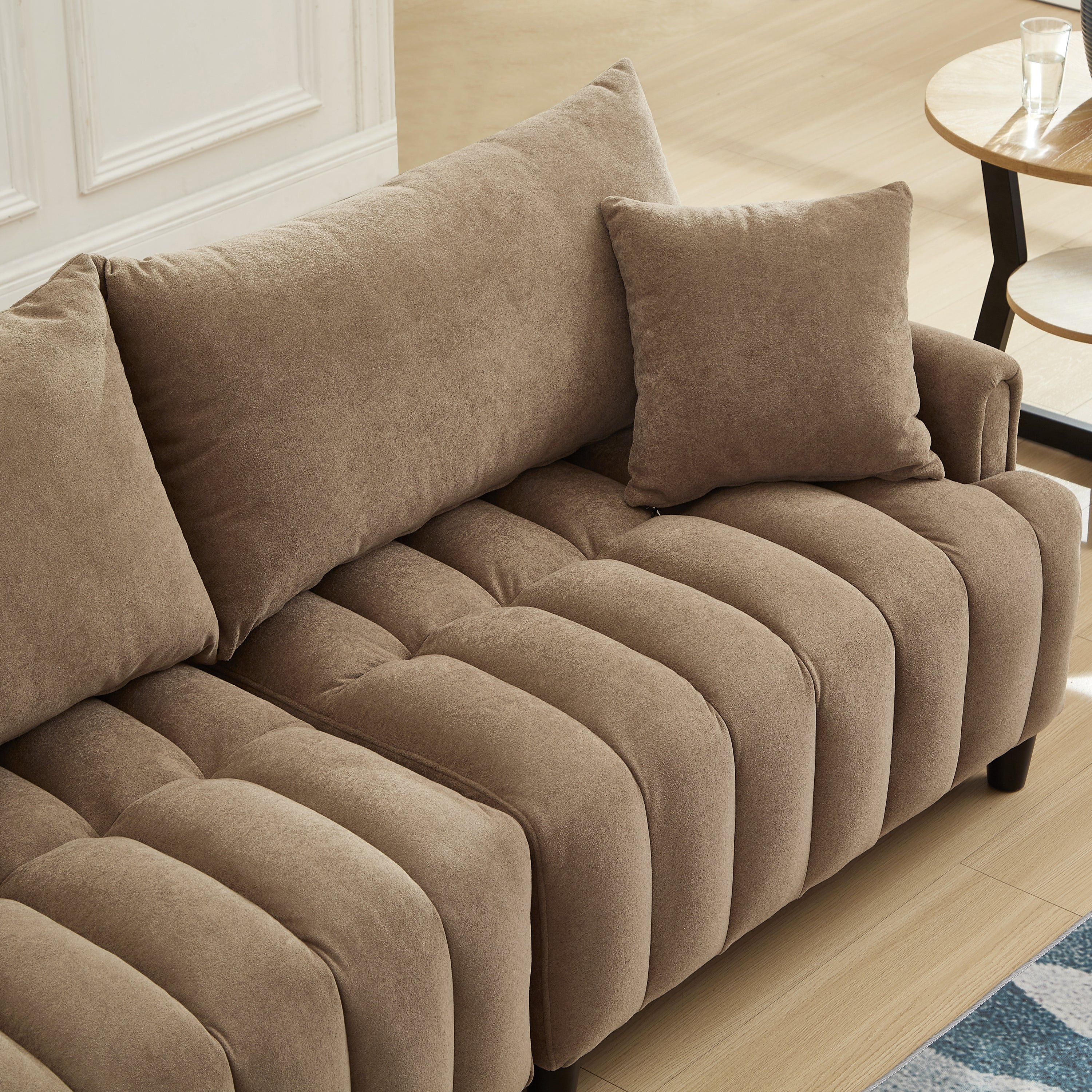 83'' Futon Sofa Bed with Adjustable Backrest and 2 Pillows - Image 17
