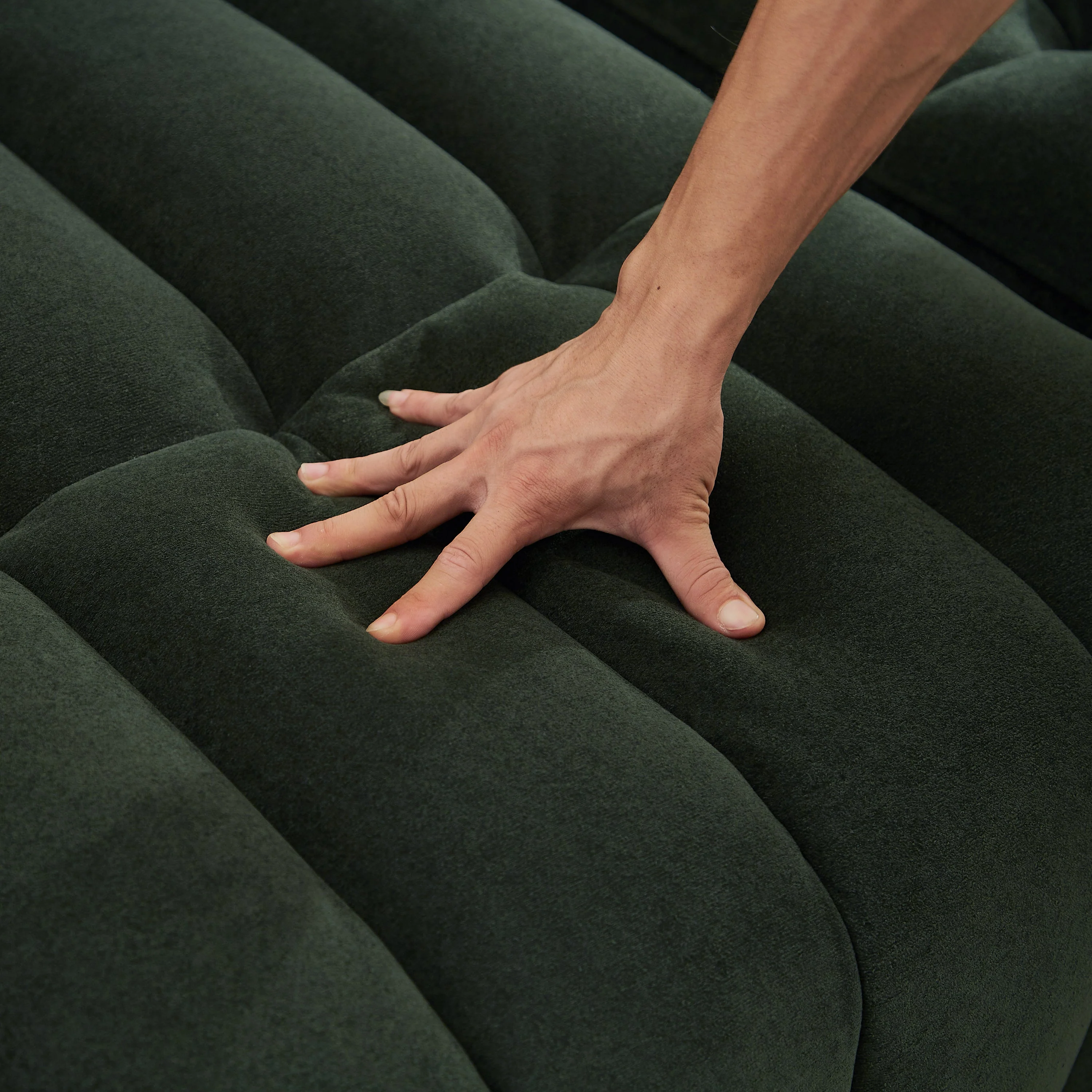 83'' Futon Sofa Bed with Polyester Fabric and 2 Pillows - Dark Green - Image 17