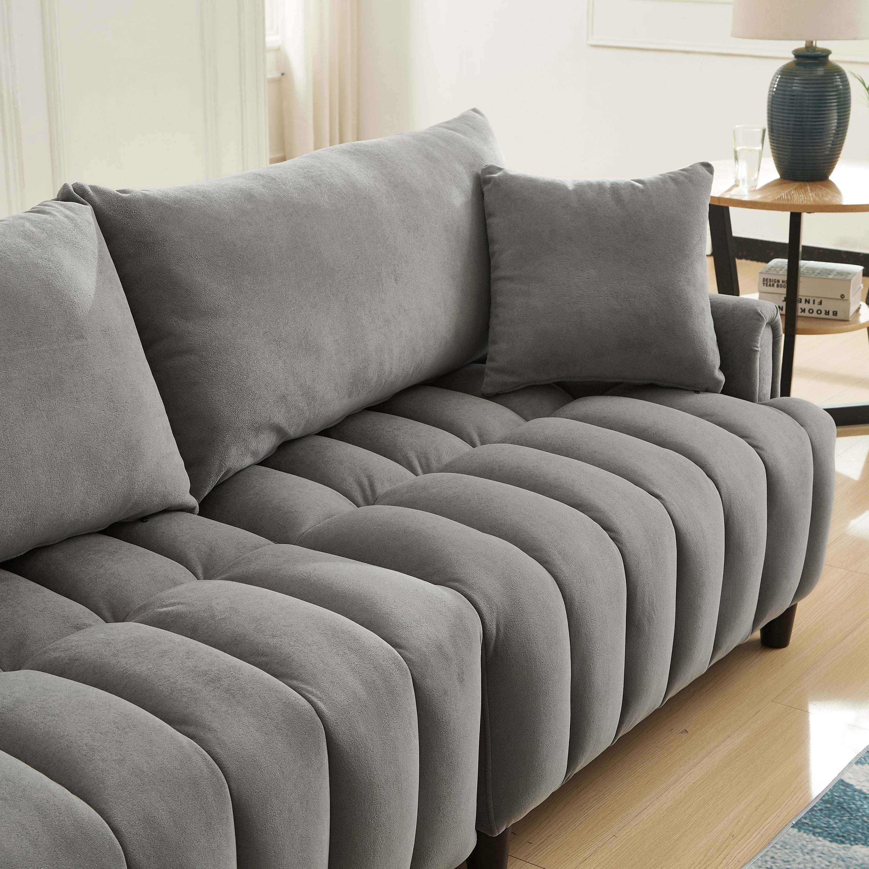 83'' Futon Sofa Bed with Polyester Fabric and Adjustable Backrest - Image 14